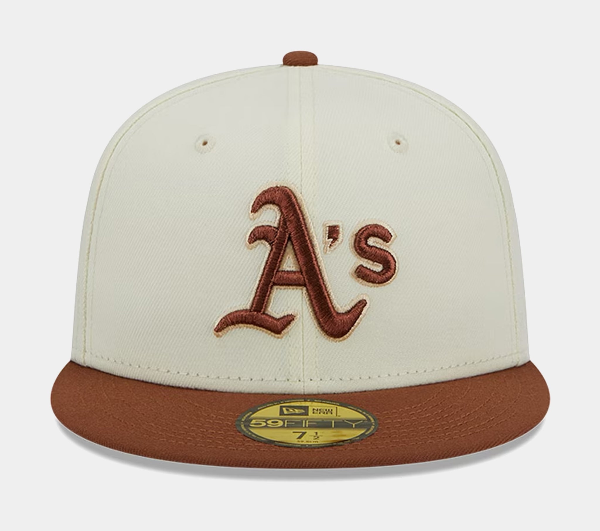 New Era Oakland Athletics City Icon 59FIFTY Mens Hat Beige Brown