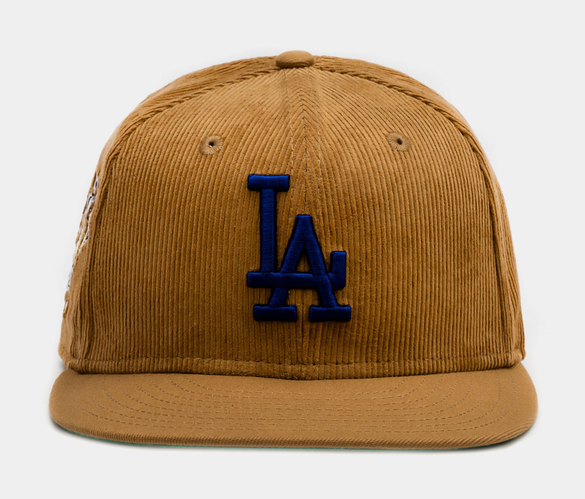 New Era Los Angeles Dodgers Corduroy 59FIFTY Fitted Mens Hat (Beige/Blue)
