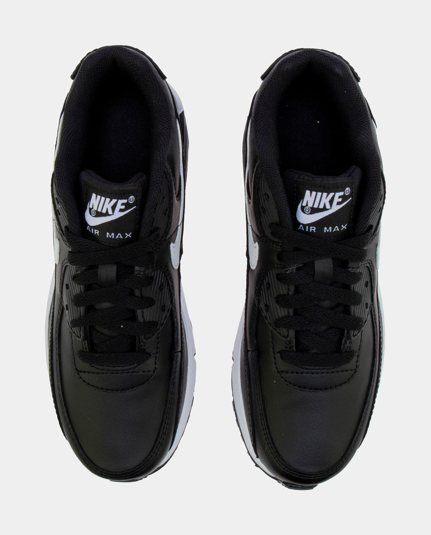 Leather black nike sale