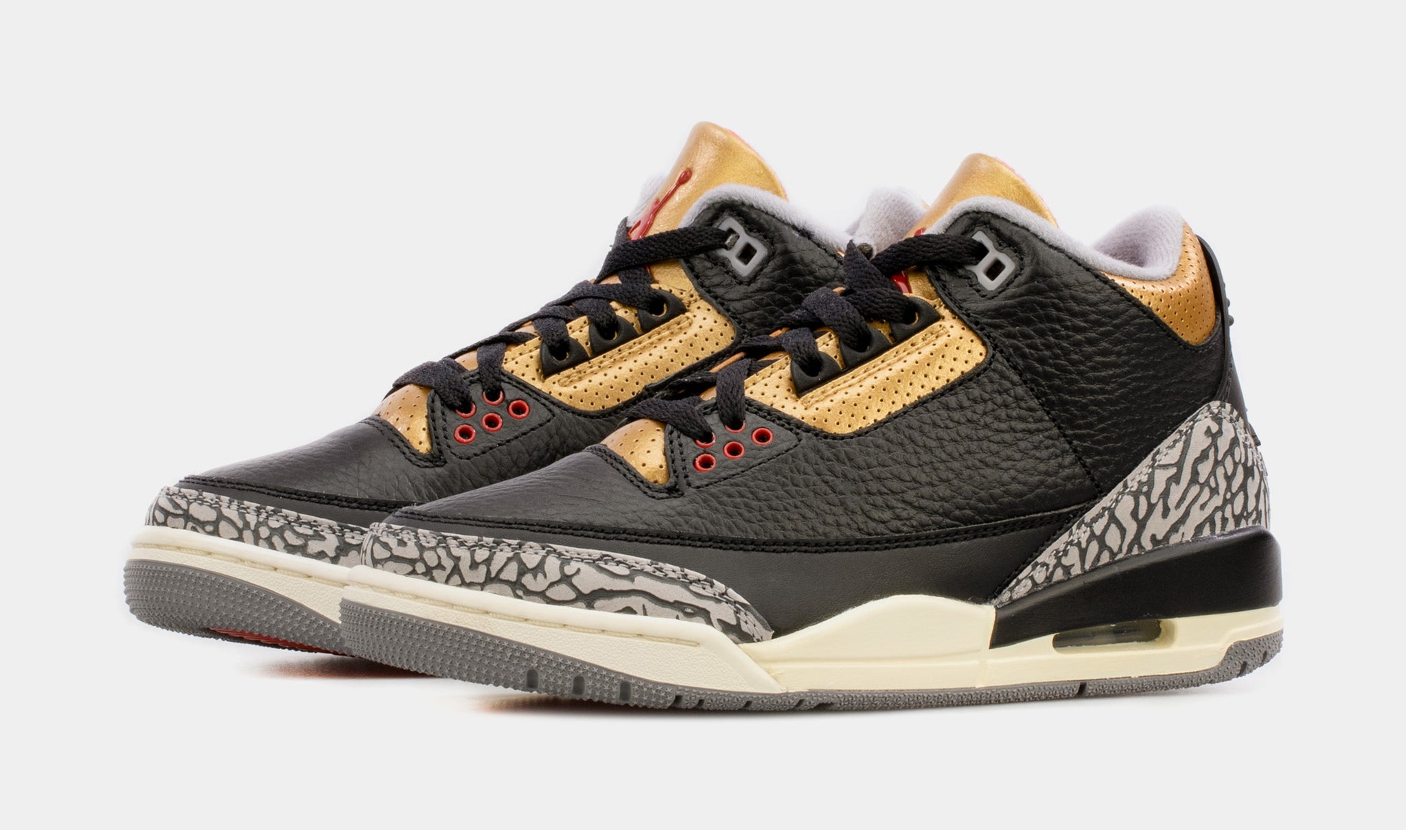 Air Jordan 3 Retro Black Gold Womens Lifestyle Shoes (Black/Brown) Free  Shipping