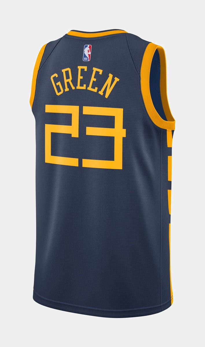 Nike Golden State Warriors NBA Draymond Green 23 Mens Jersey Blue Black ...