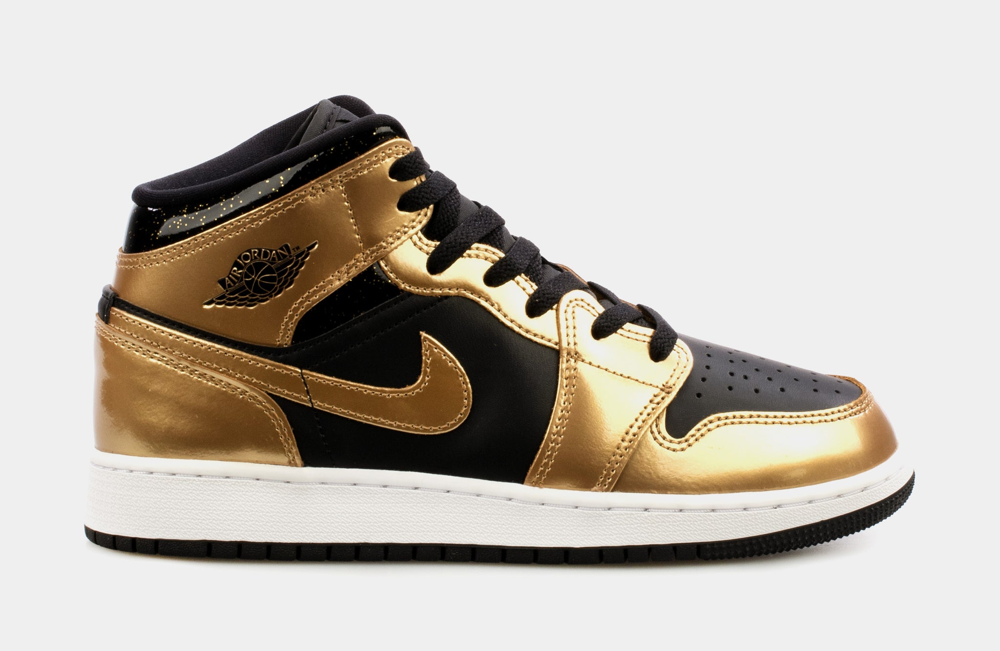 Air Jordan 1 Retro Mid Metallic Gold Grade School Lifestyle Shoes