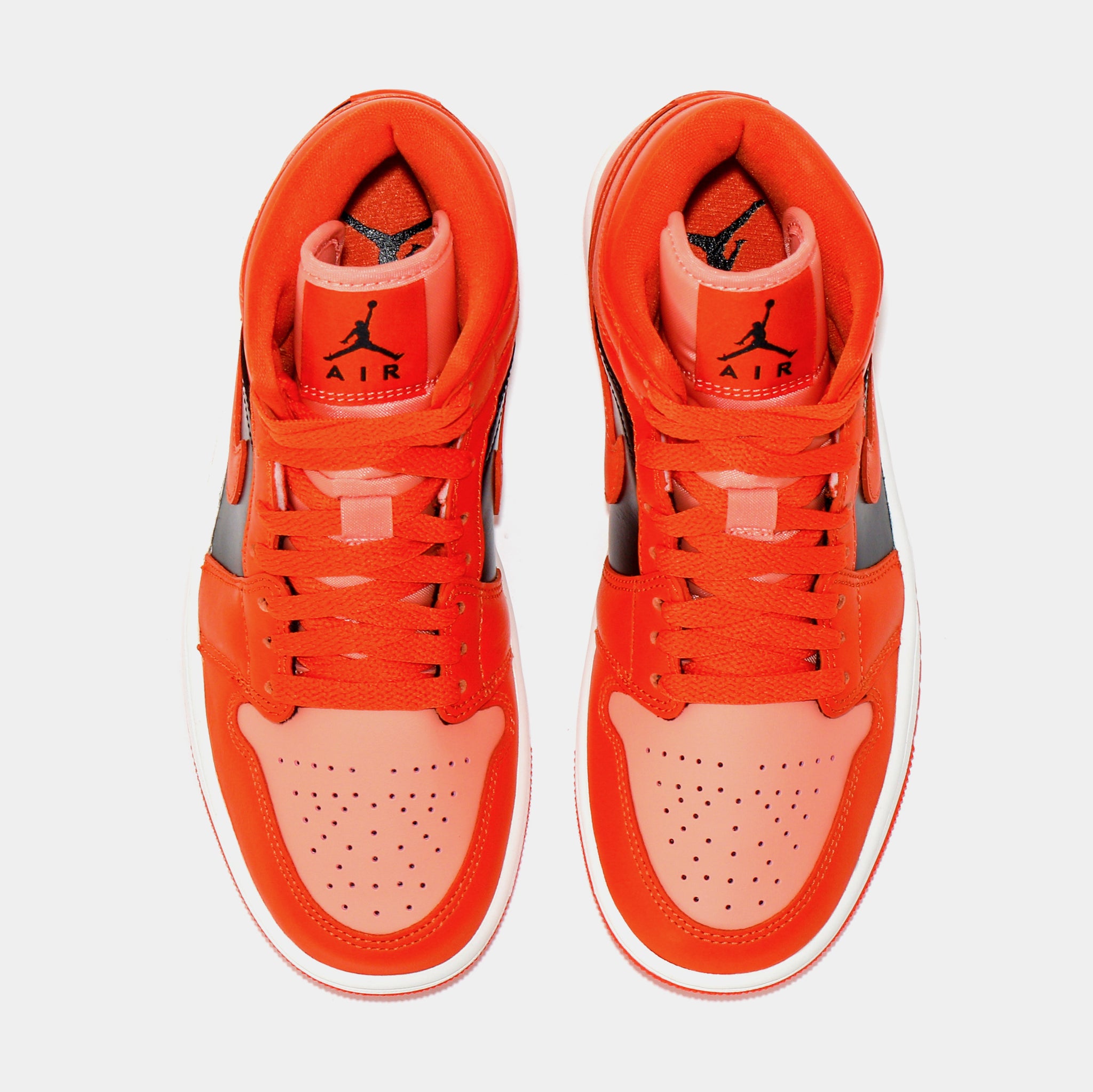 Jordan Air Jordan 1 Mid Orange Black Womens Lifestyle Shoes Orange