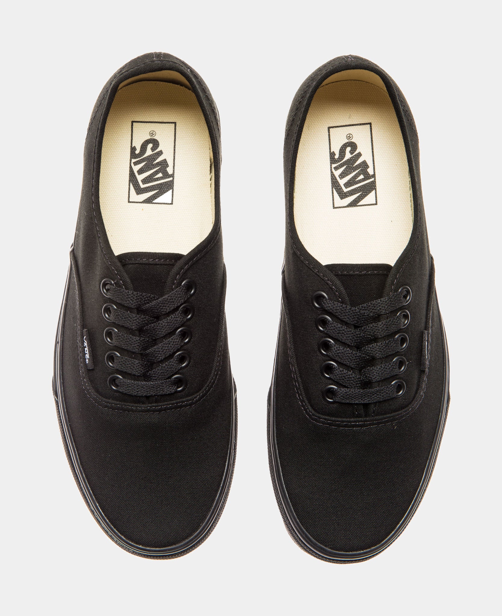 Vans authentic black canvas skate clearance shoes