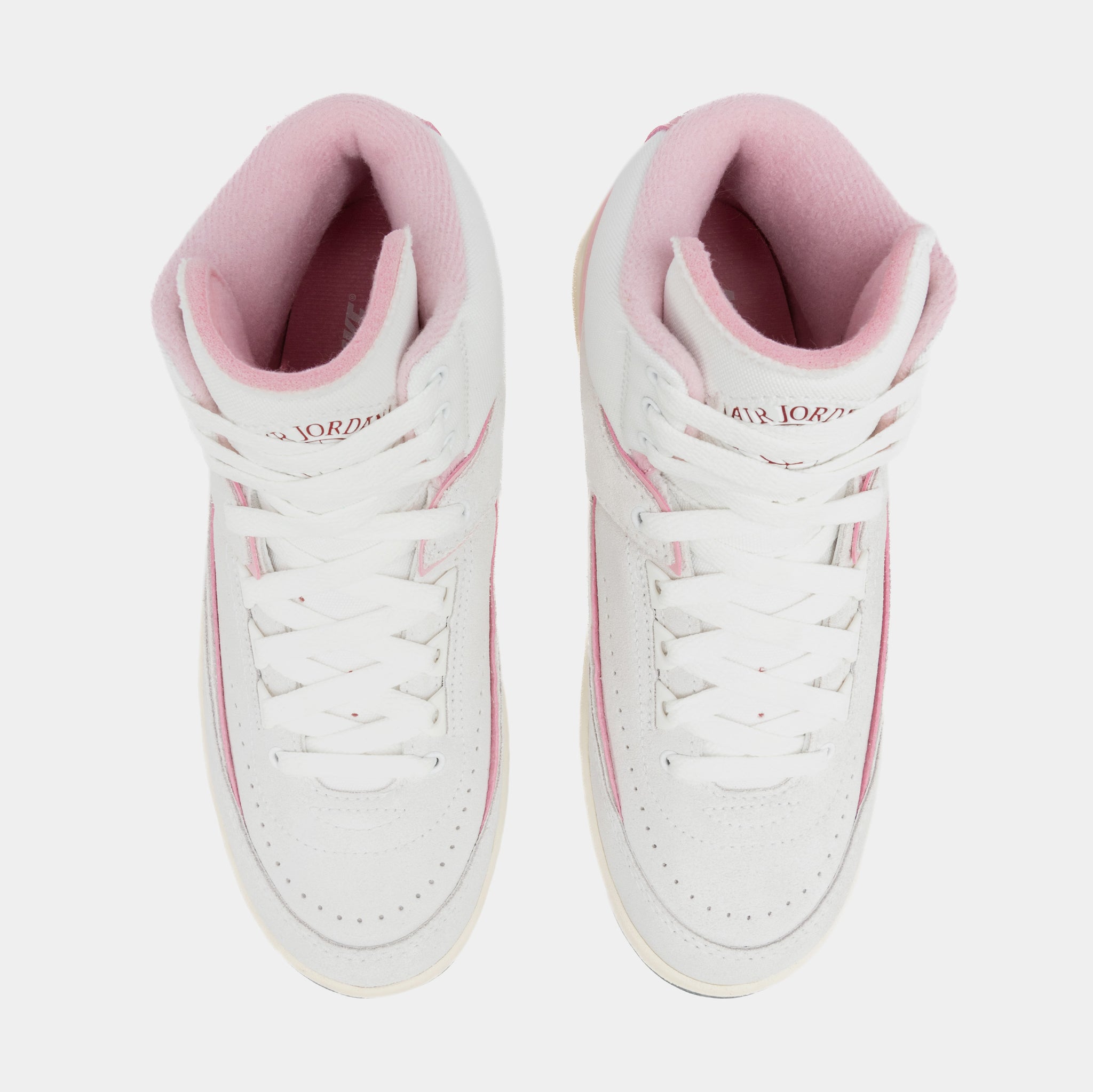 Pink and white jordans best sale for women