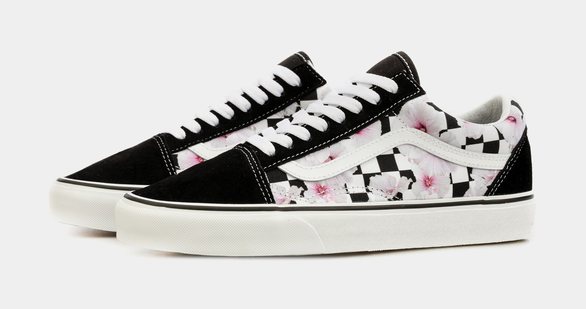 Black pink hotsell and white vans