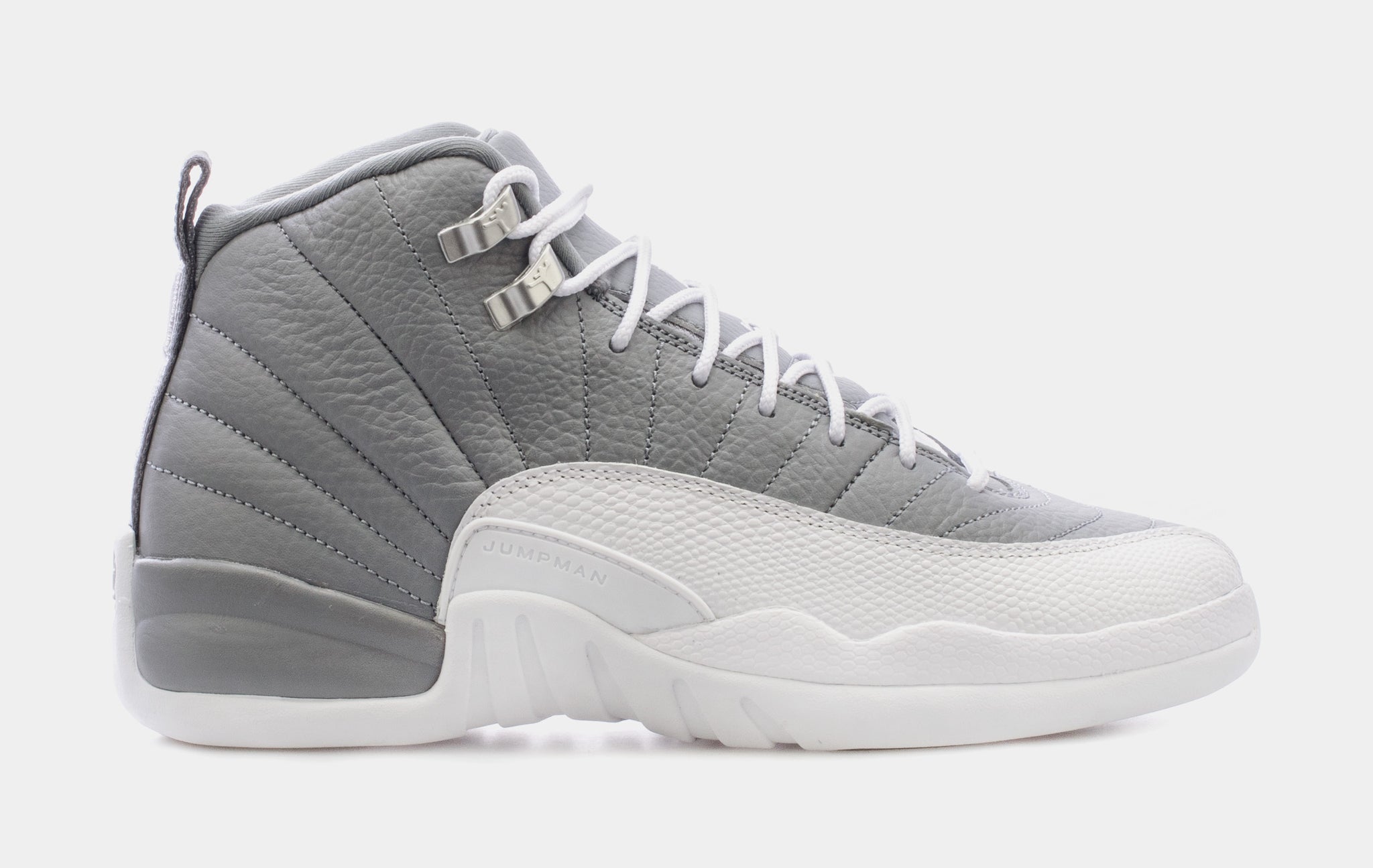 Air Jordan 12 Retro Stealth Grade School Lifestyle Shoes Grey White Free Shipping