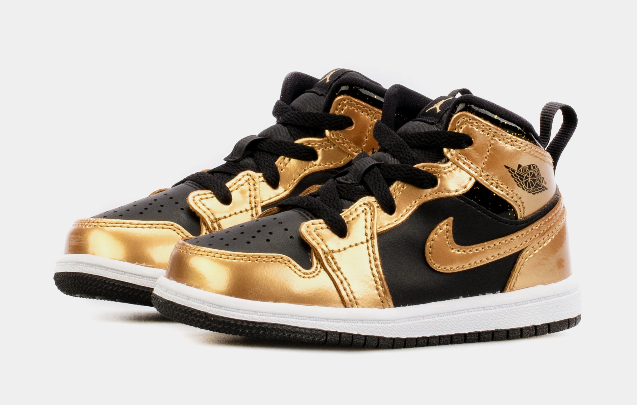 NEW Toddler 5C Nike Air Jordan 1 Mid SE Metallic Gold Black Shoes outlet DR6969-071