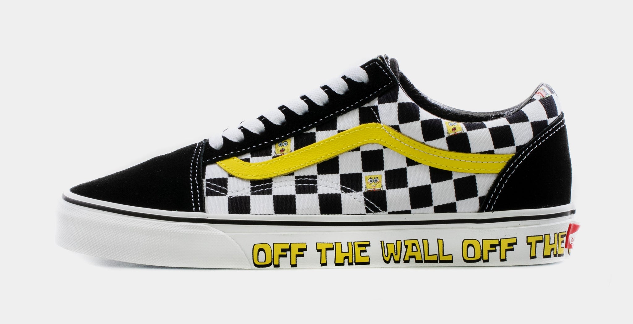 Black and white clearance vans with yellow stripe