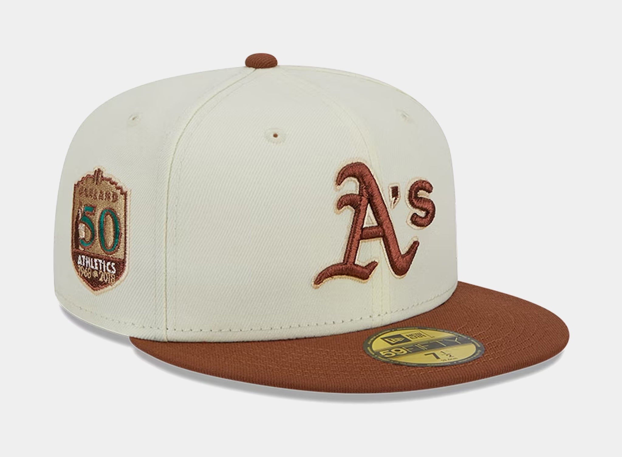 New Era Oakland Athletics City Icon 59FIFTY Mens Hat Beige Brown