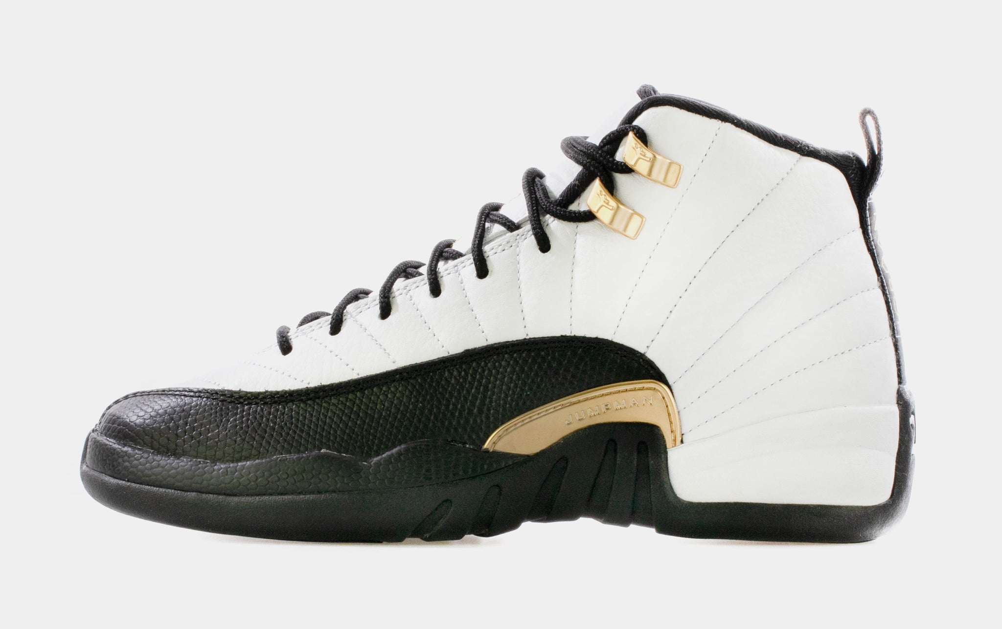 Air Jordan 12 Retro Royalty Grade School Lifestyle Shoes White Black Metallic Gold Free Shipping