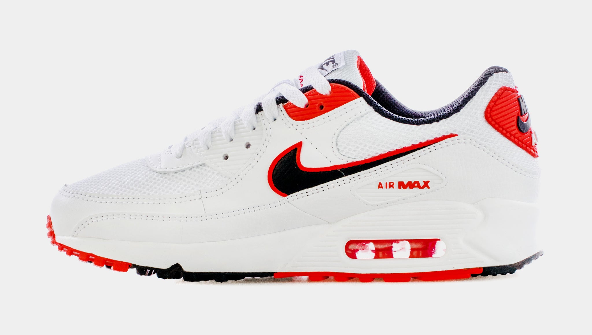 Nike air max 90 essential white fire outlet red