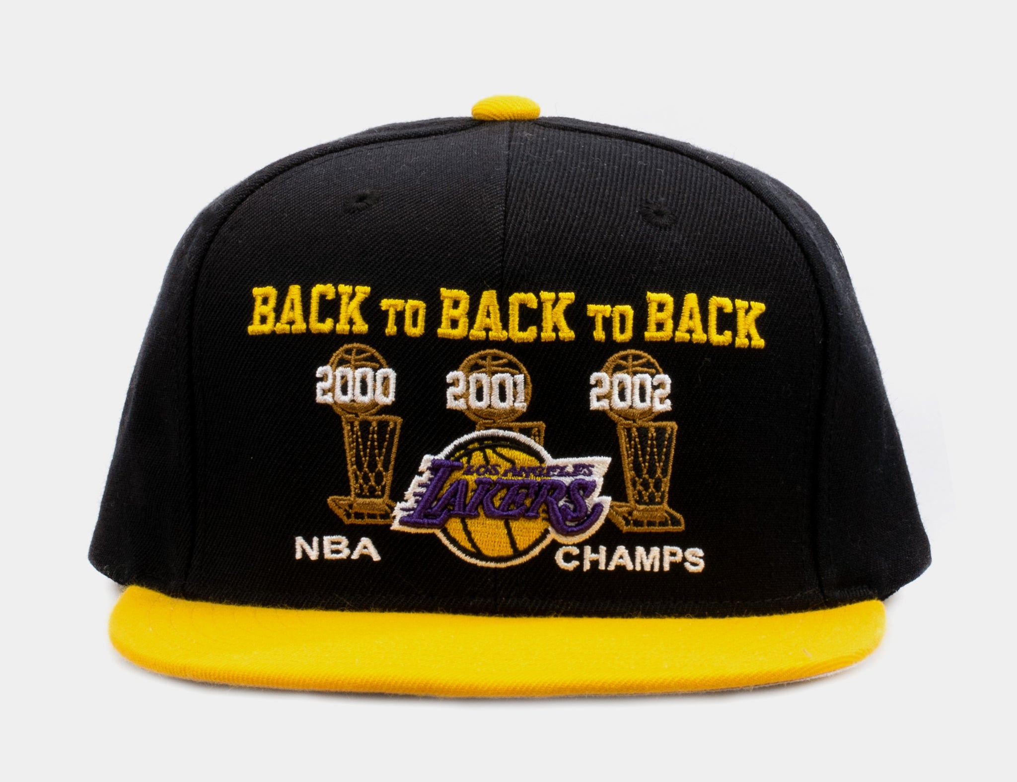 Men's Mitchell & Ness Black Los Angeles Lakers Custom Patch Snapback Hat