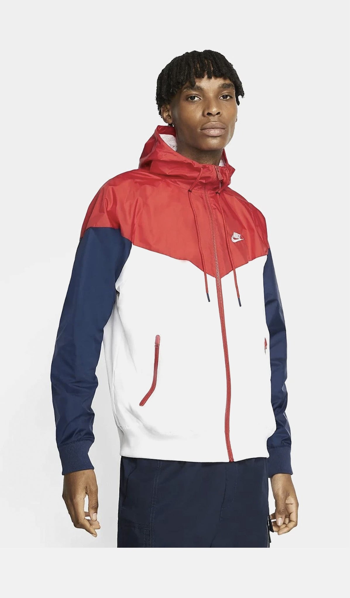 Nike windrunner jacket red and sale blue