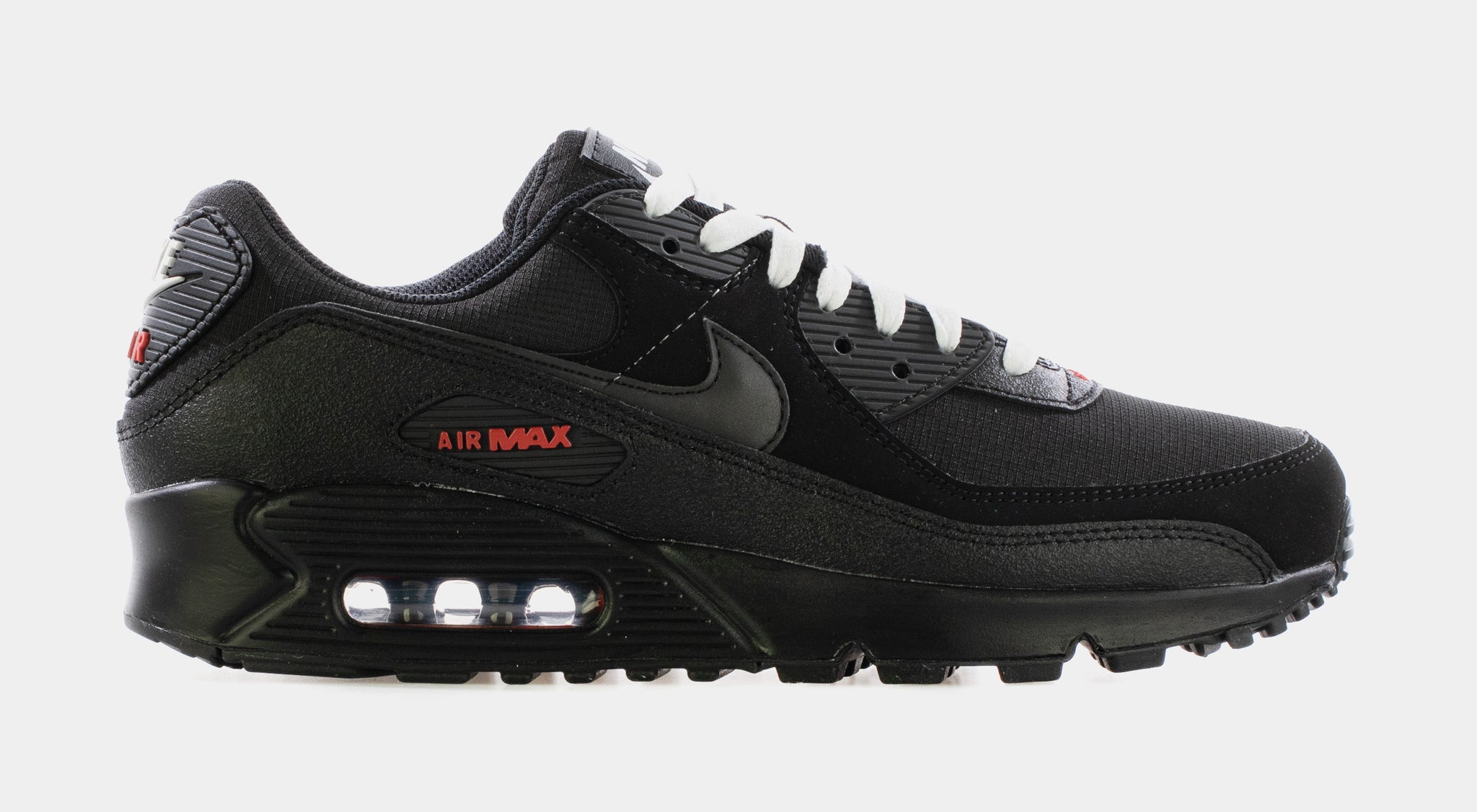 Air Max 90 Mens Lifestyle Shoes (Black/Sport Red/White)