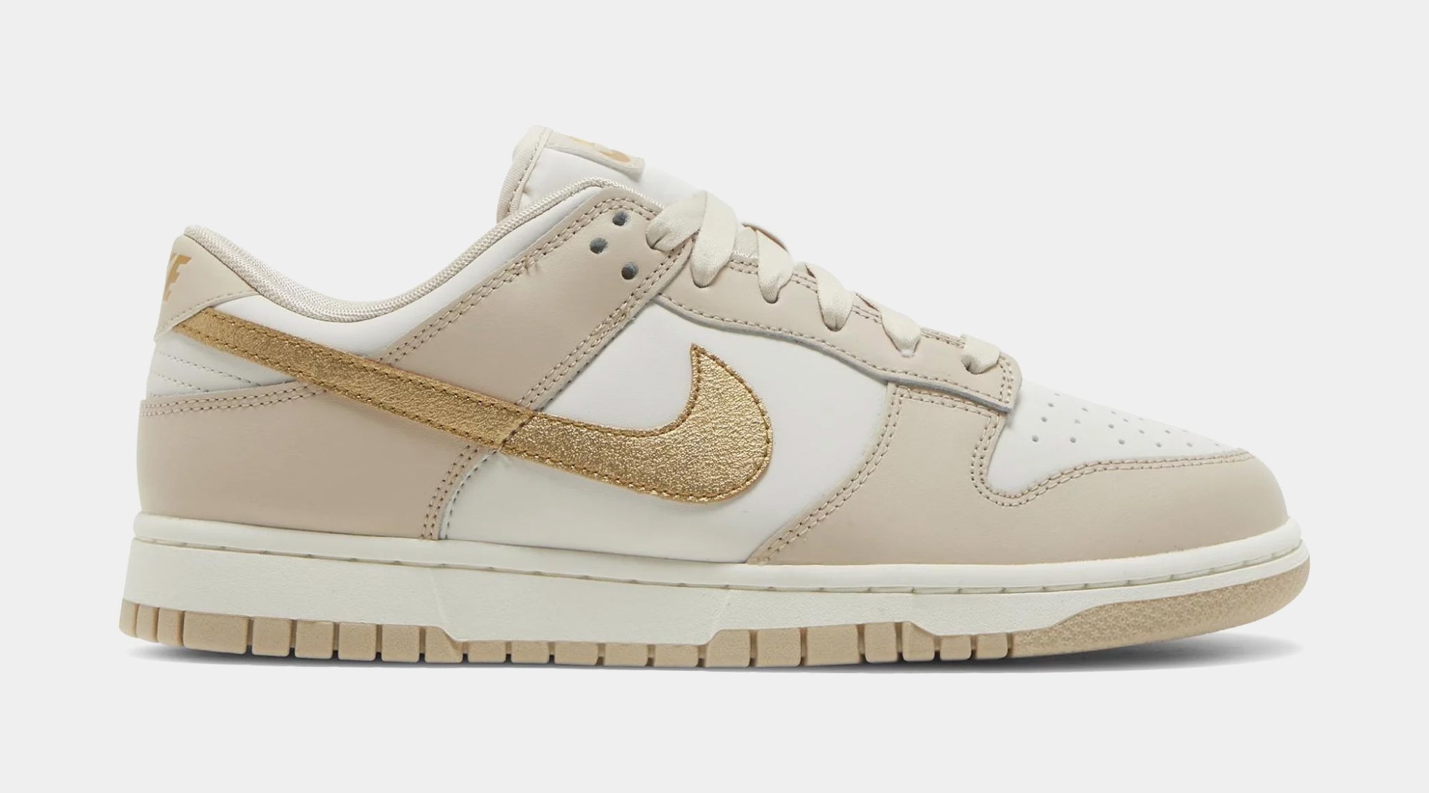 Dunk Low Gold Swoosh Womens Lifestyle Shoes (Beige/Gold) Limit One Per  Customer