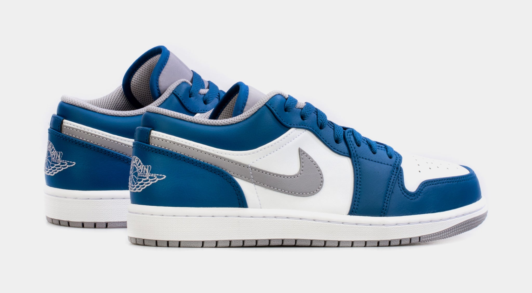 Air Jordan 1 Low True Blue Mens Lifestyle Shoes (White/Blue) Free Shipping