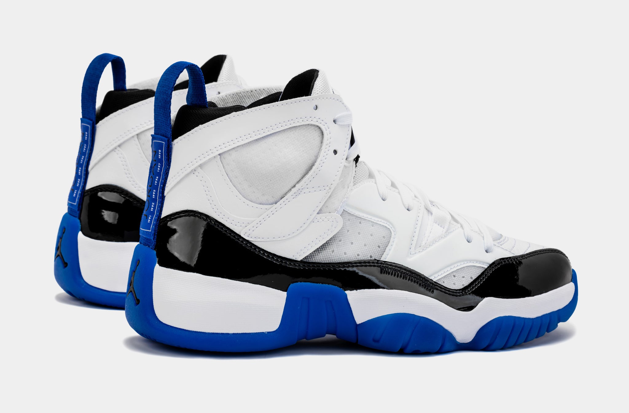 The white cheap and blue jordans