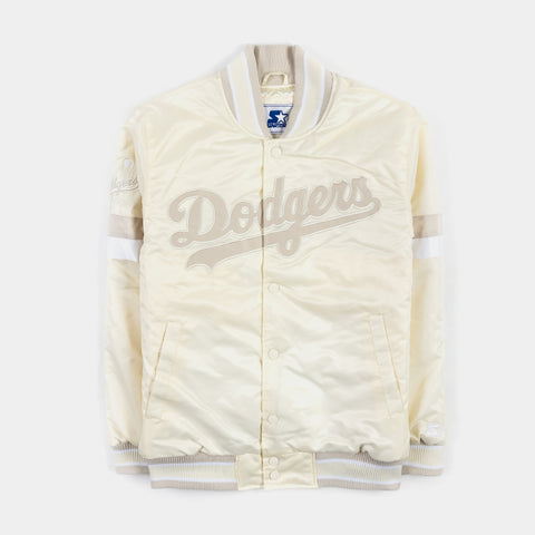 Dodgers Jacket, Satin Varsity White/Blue, S/M, Premium – Gameday