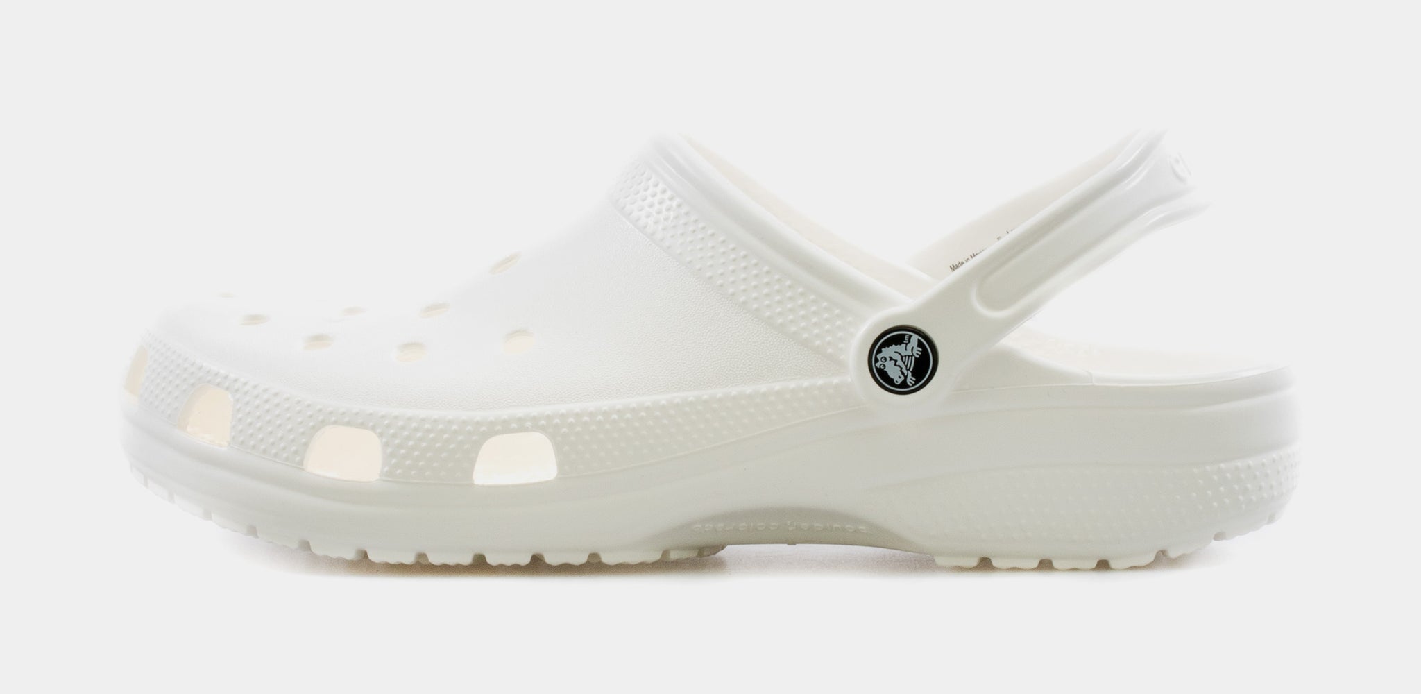 All white store crocs