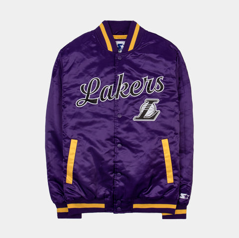 Lightweight Satin Jacket Los Angeles Lakers White