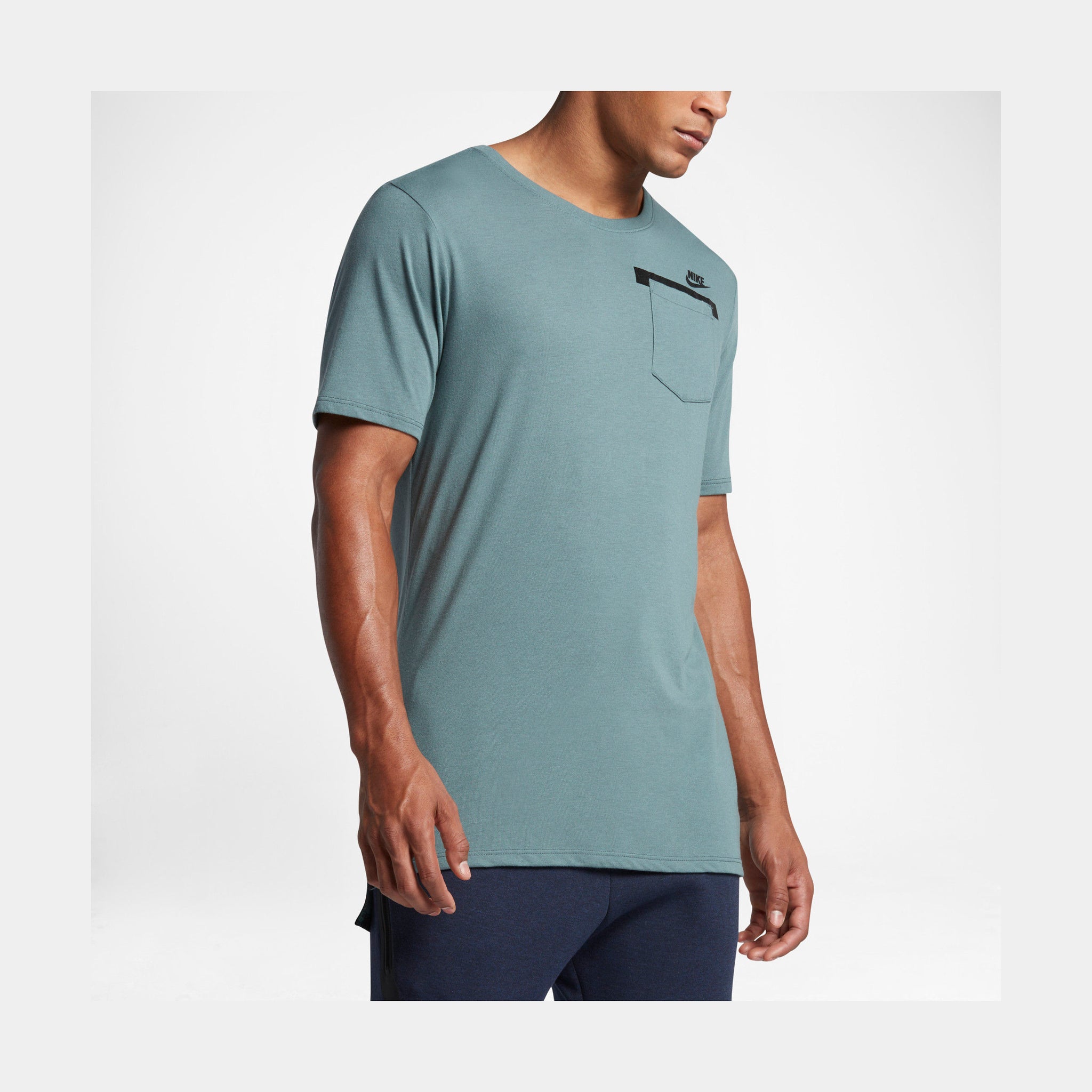 Badlands Pocket Drop Hem Mens T Shirt Green