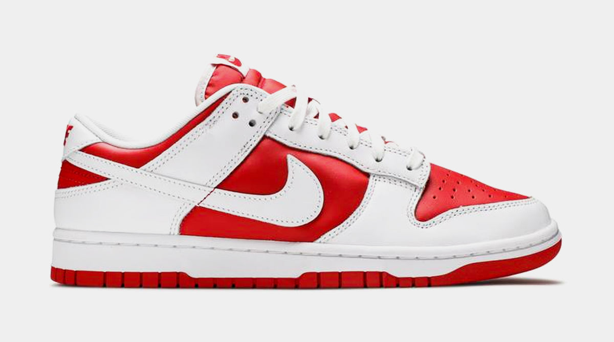 Nike Dunk Low Championship Red Grade School Lifestyle Shoes White Red ...