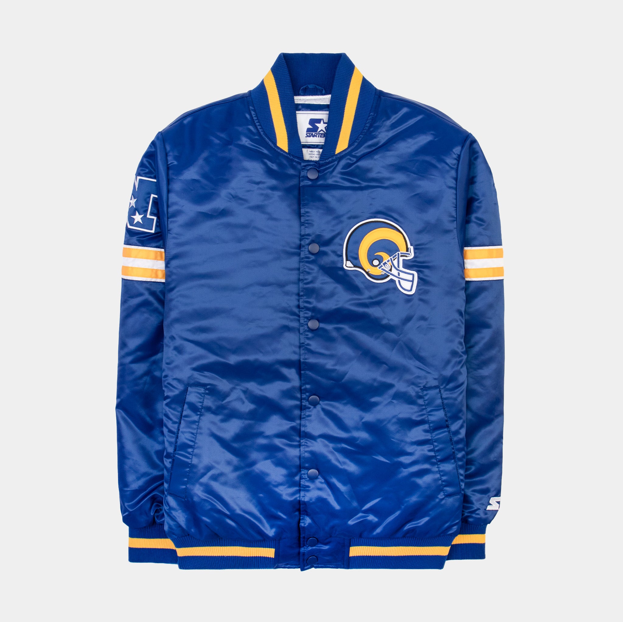 Yellow White NFL LA Rams Team Satin Jacket