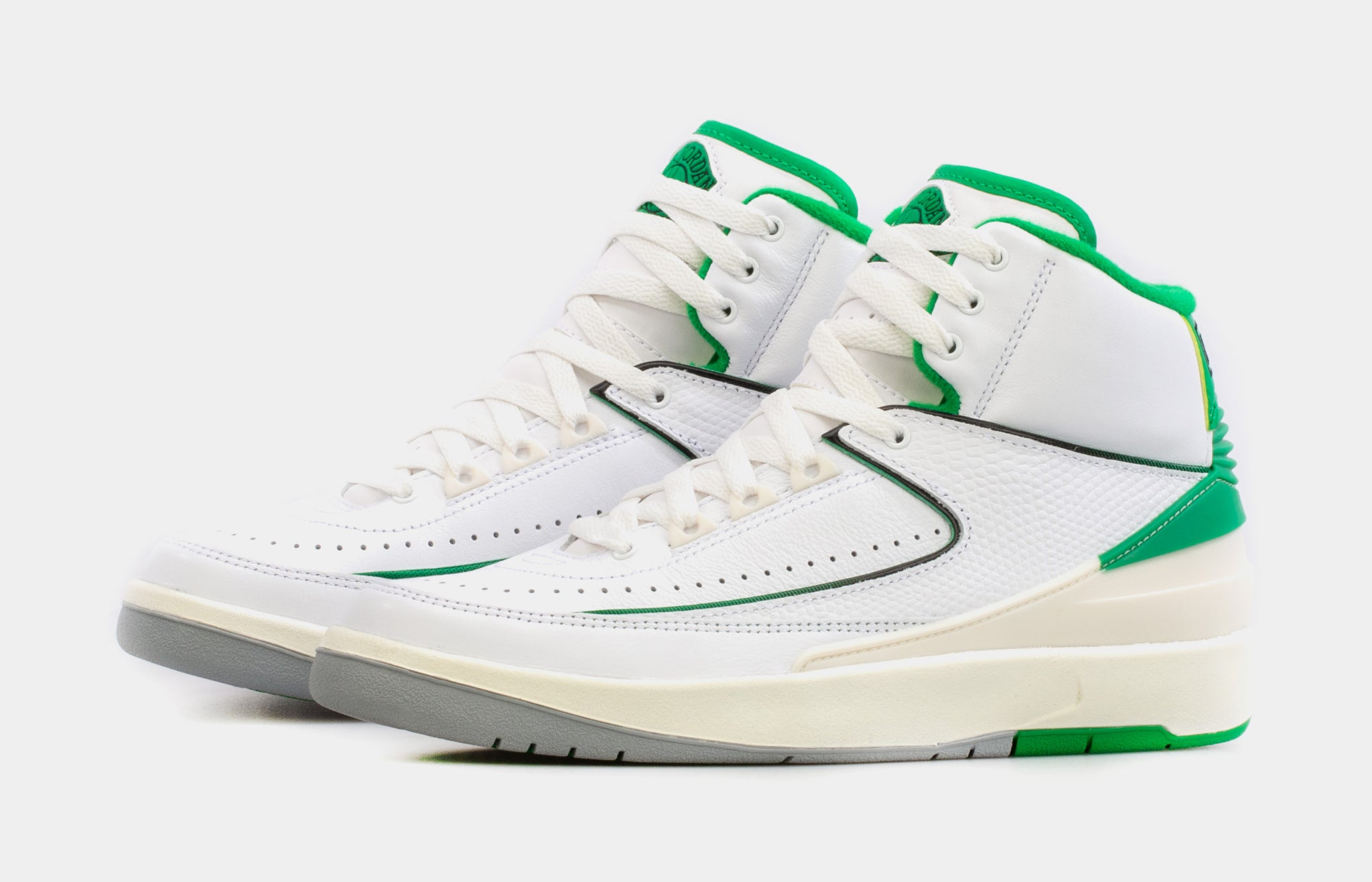 Air Jordan 2 Retro Lucky Green Grade School Lifestyle Shoes (White/Green)  Free Shipping