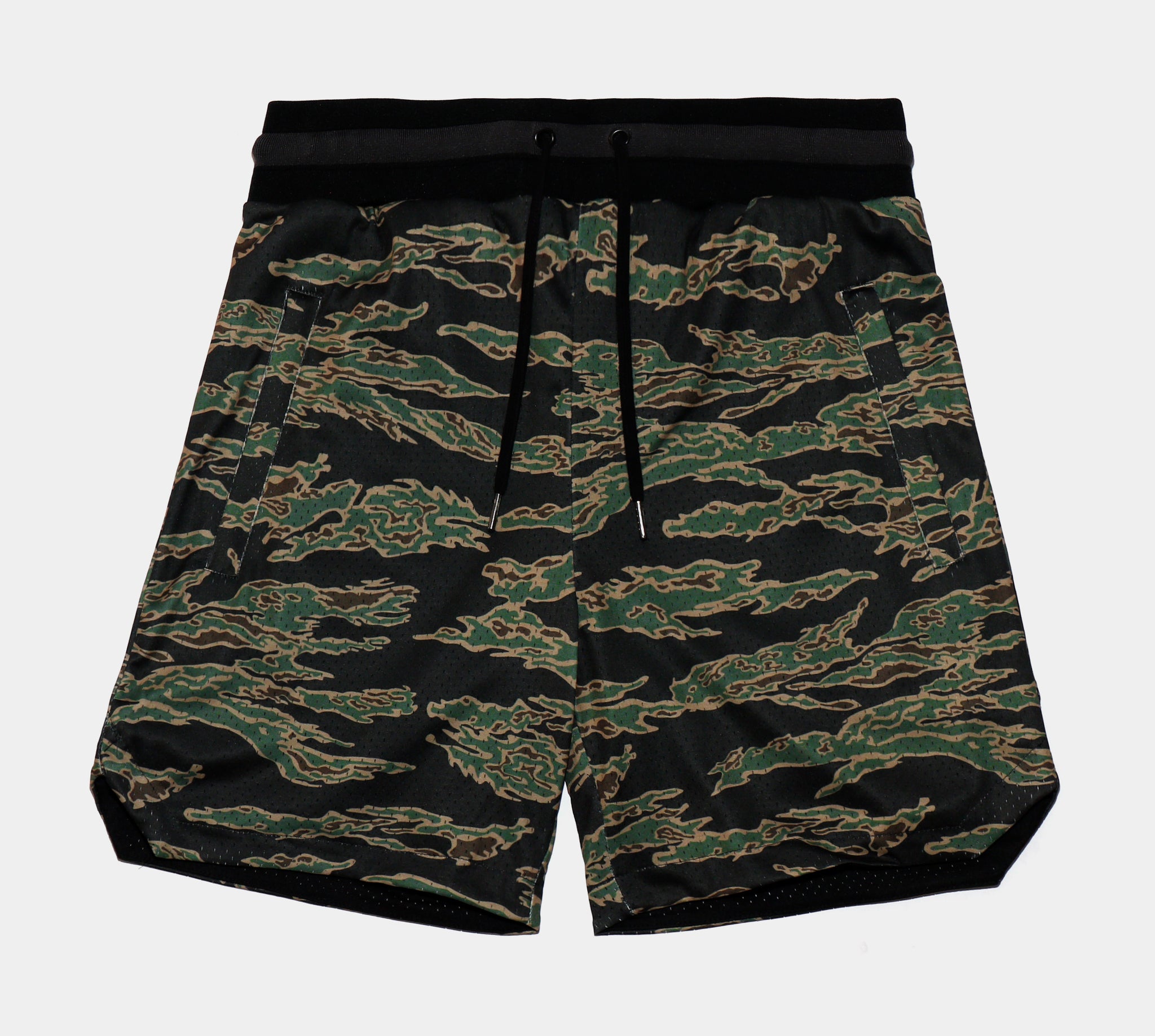 Maison Article Tiger Camo Mesh Shorts Mens Shorts Black Green