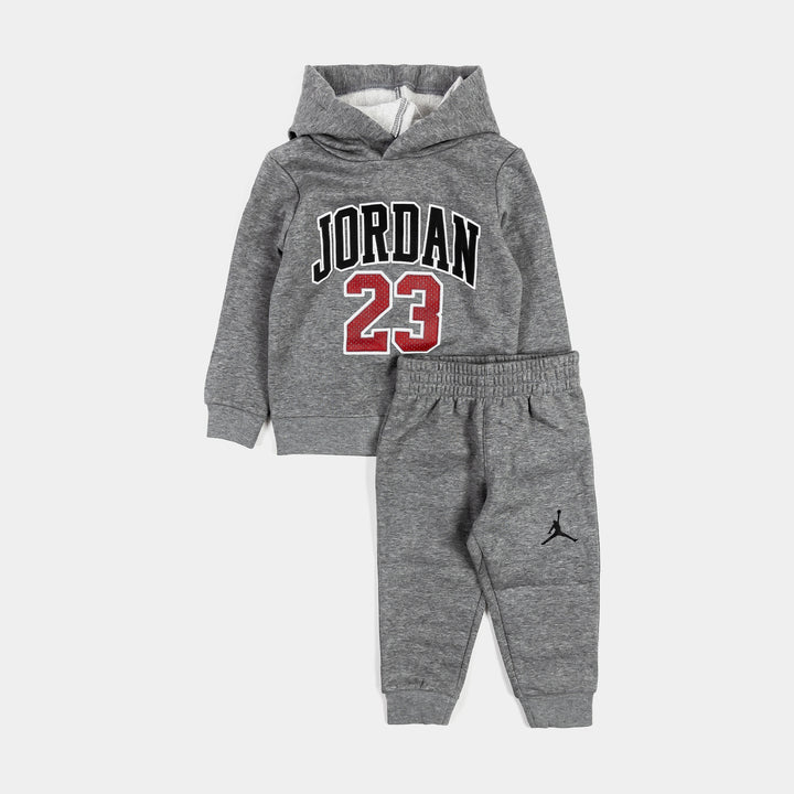 Jordan Jersey 23 Pullover and Jogger Preschool Set Black Red