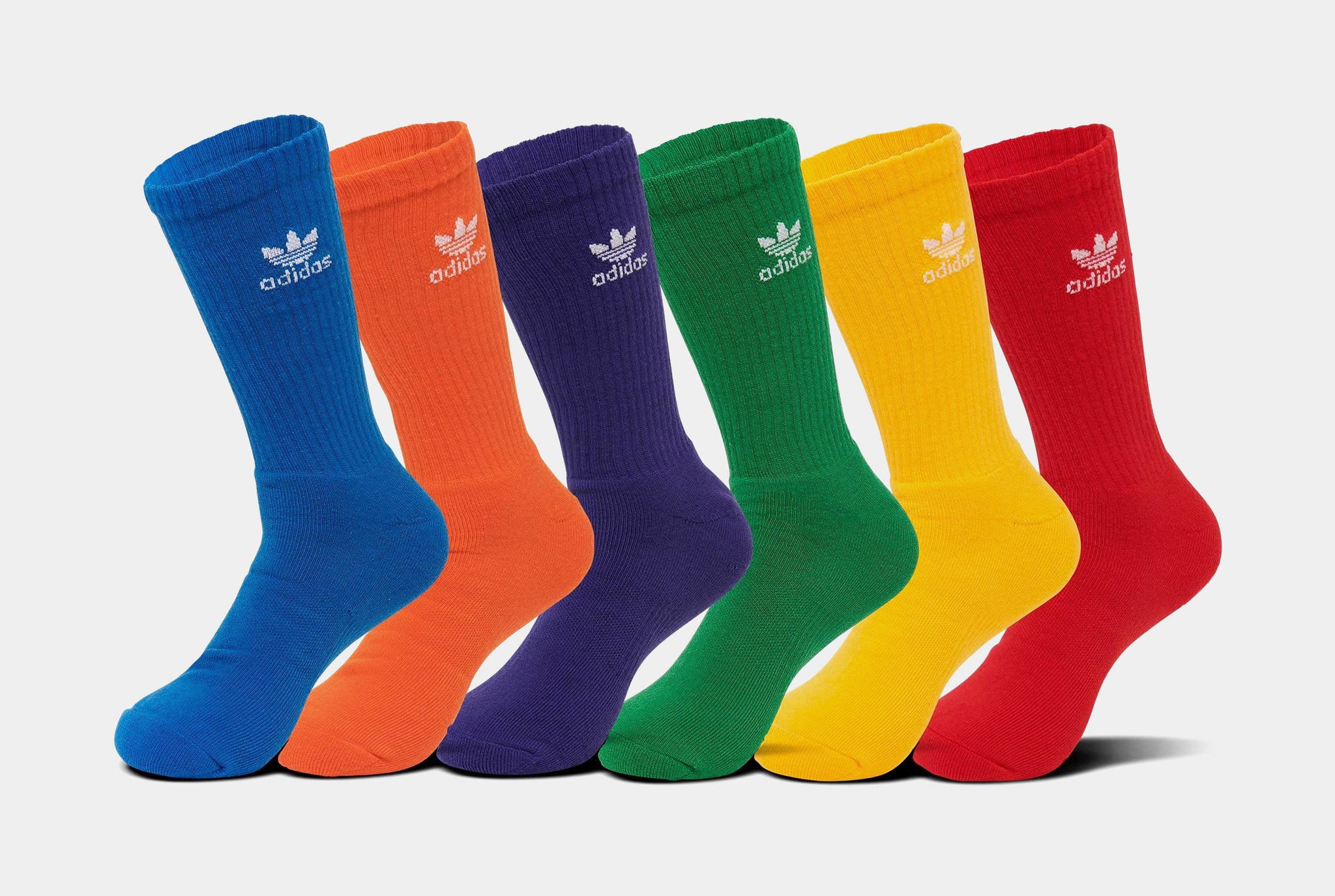 Adidas Originals Trefoil 6 Pack Crew Socks Multi Colored Medium