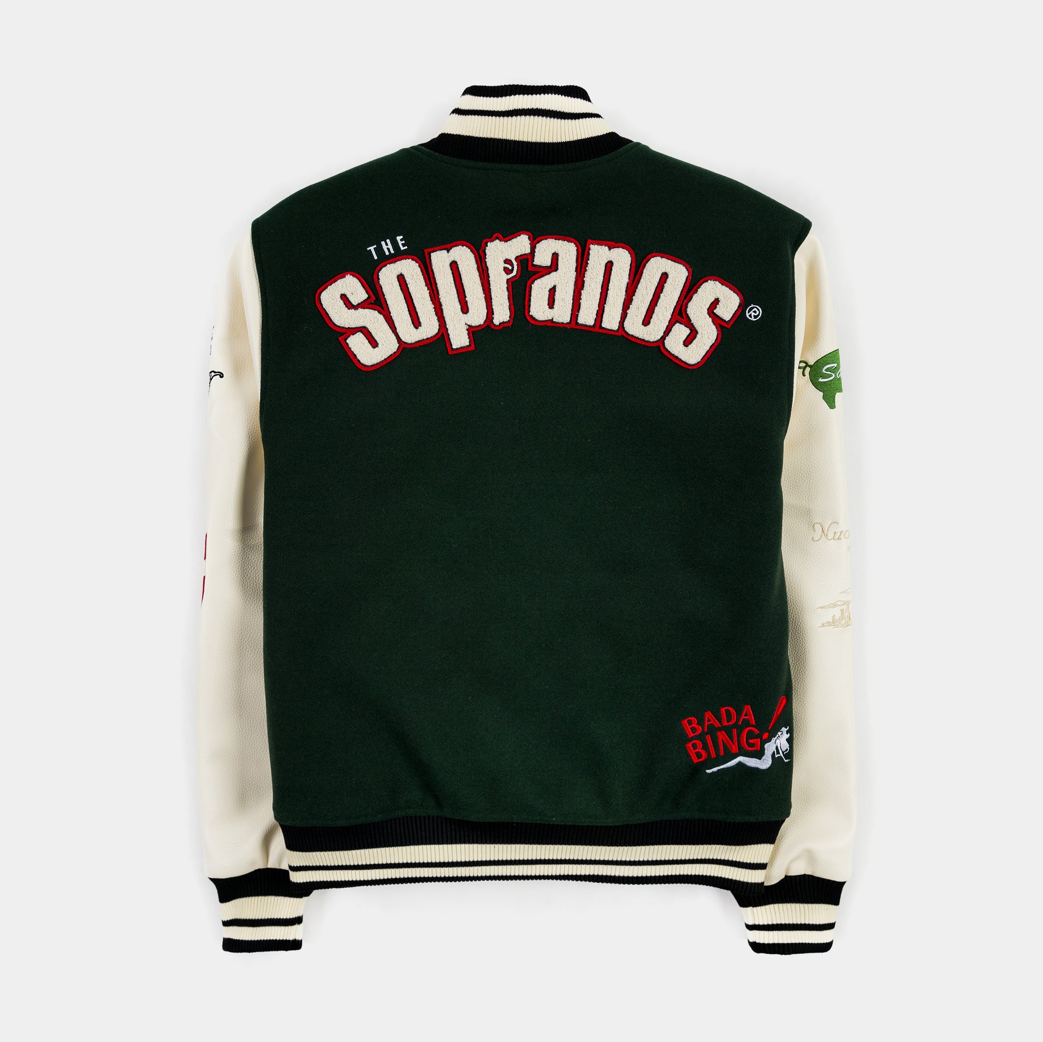 SP x The Sopranos Varsity Mens Jacket (Green/Beige)