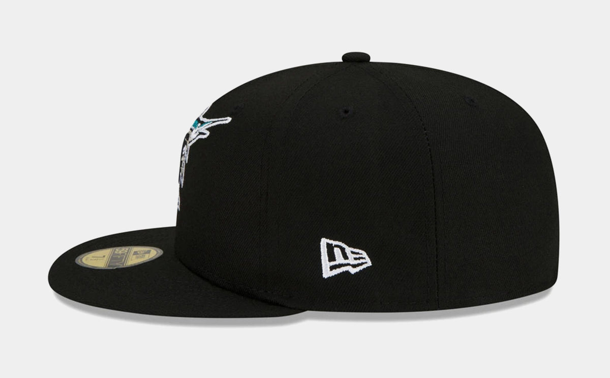 New Era Florida Marlins 59FIFTY Fitted Cap Mens Hat Black 60224648 ...