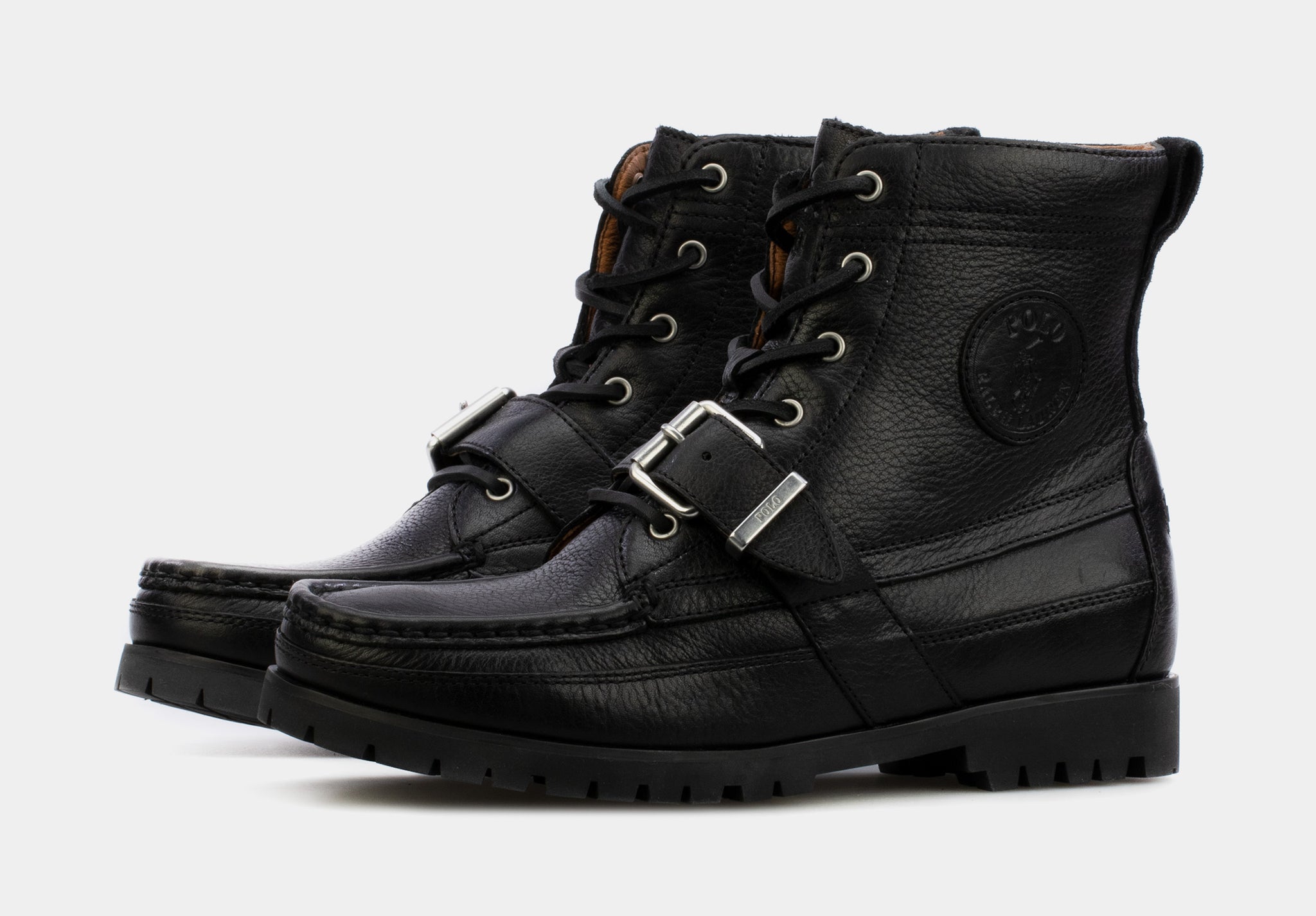 All black shop polo boots