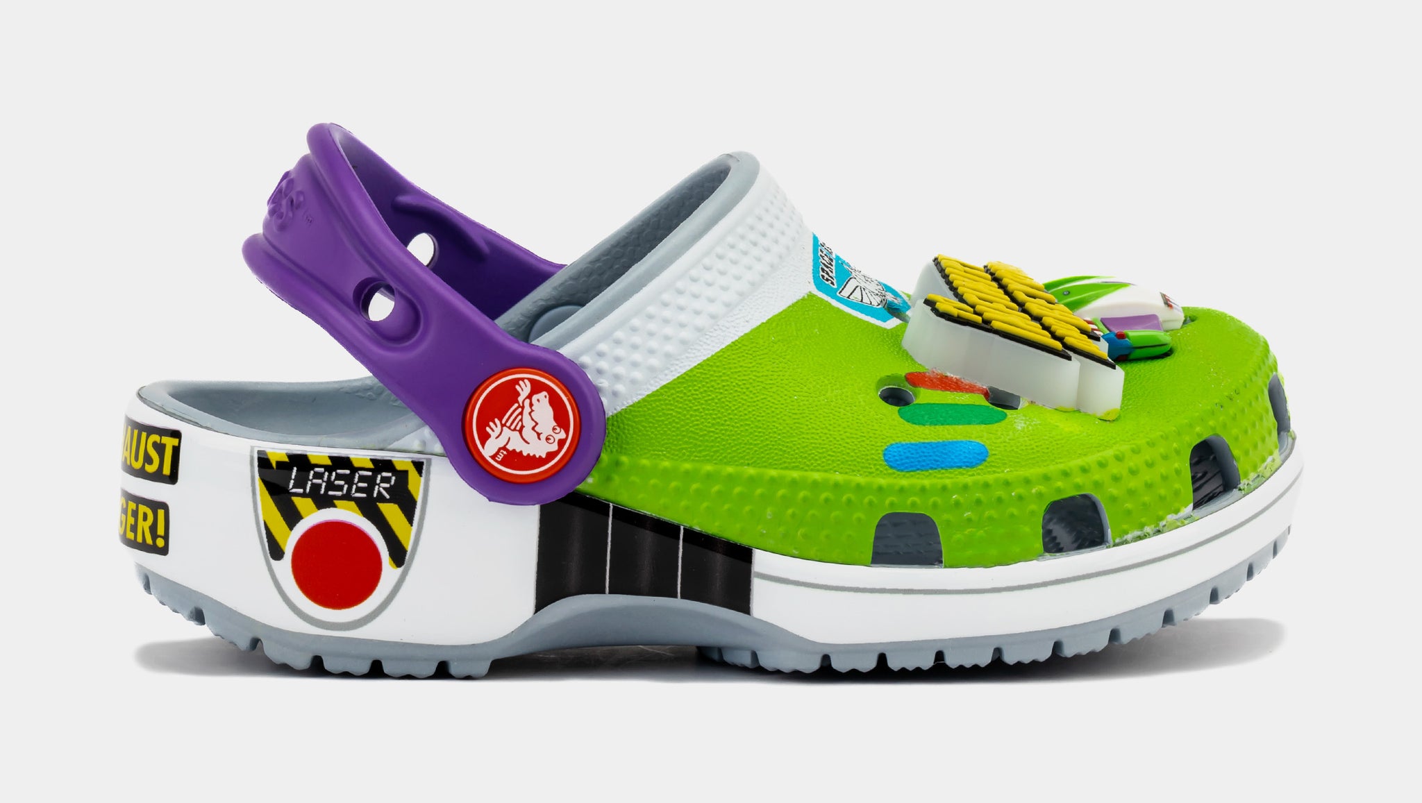 Crocs Buzz Lightyear Classic Clog Infant Toddler Sandals Green White Purple 209857 0ID Shoe Palace