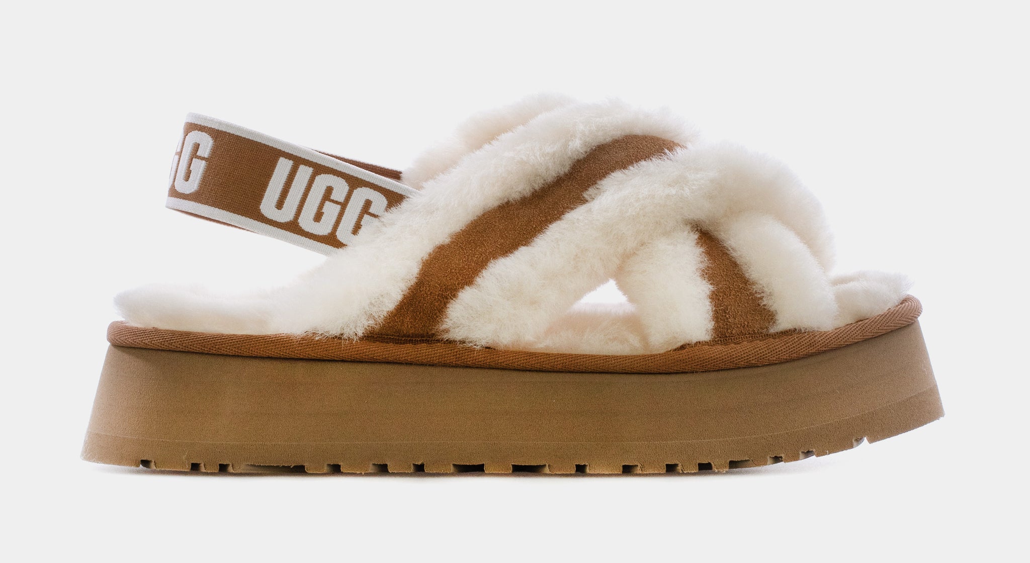 UGG Disco Cross Slide Womens Sandals Brown 1121550 CHE – Shoe Palace