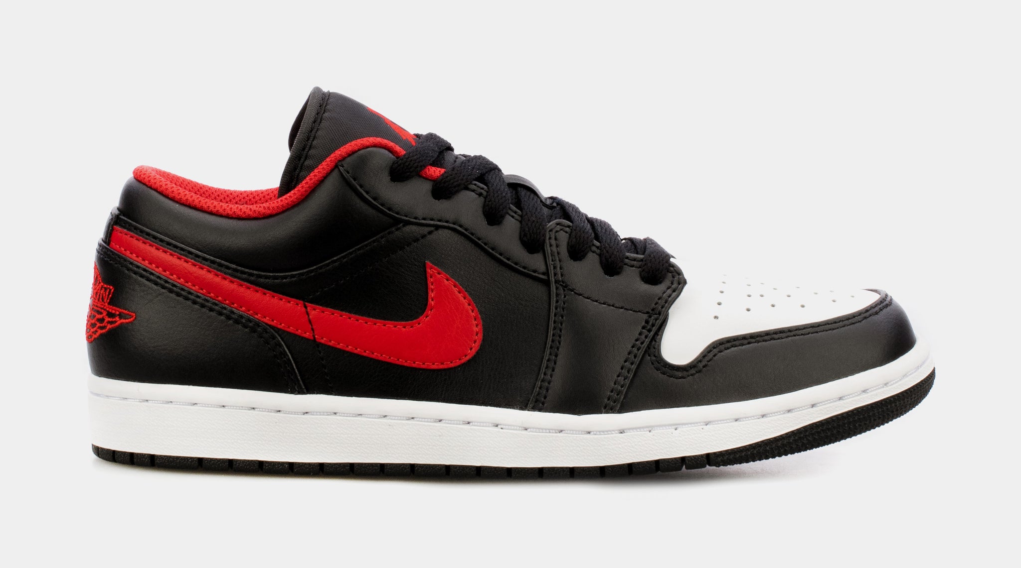 Air Jordan 1 Low White Toe Mens Lifestyle Shoes Black Red