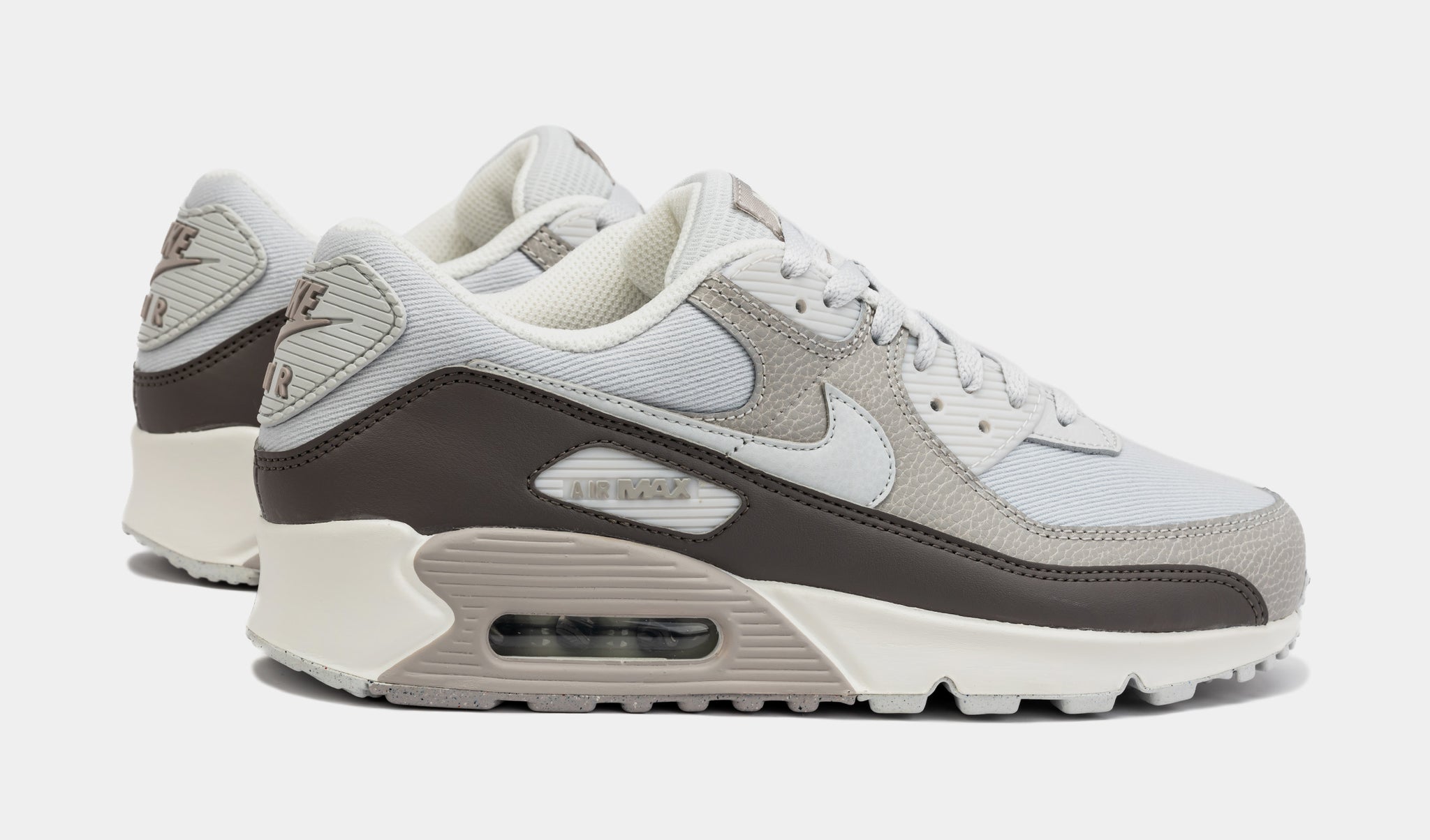 Air Max 90 Mens Running Shoes White Grey