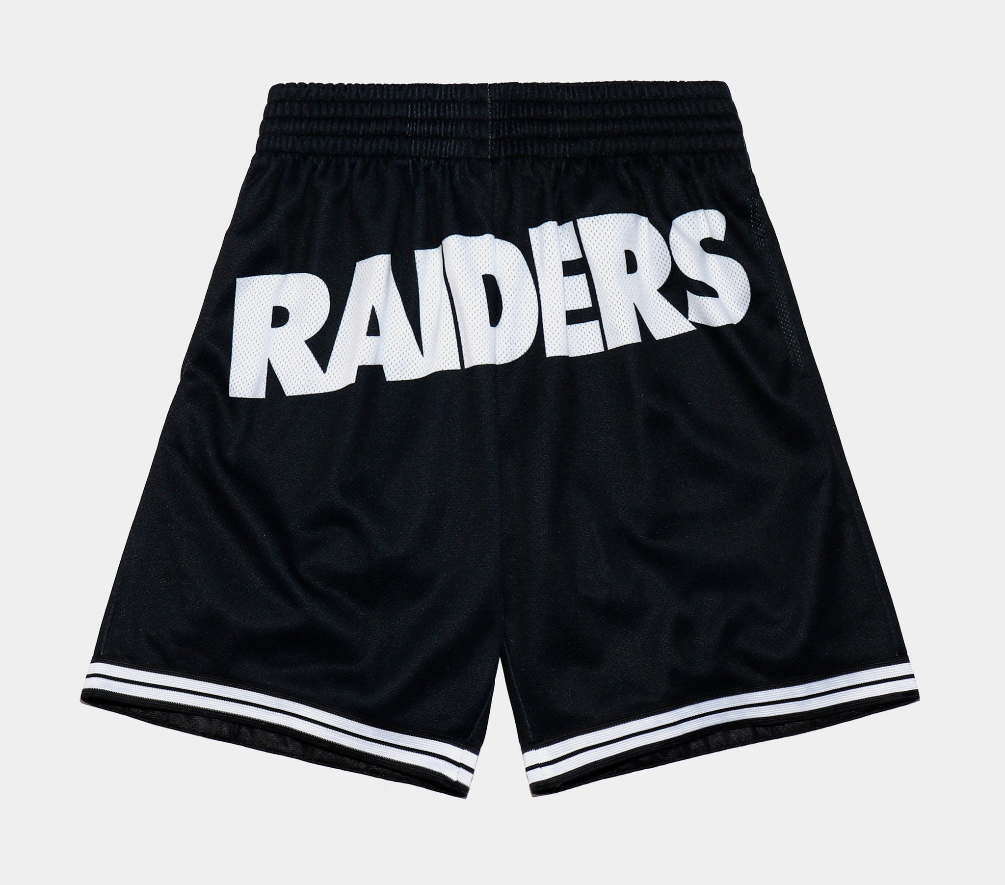 Mitchell & Ness Raiders BIG FACE Shorts Black Silver Men's Size  MEDIUM - New