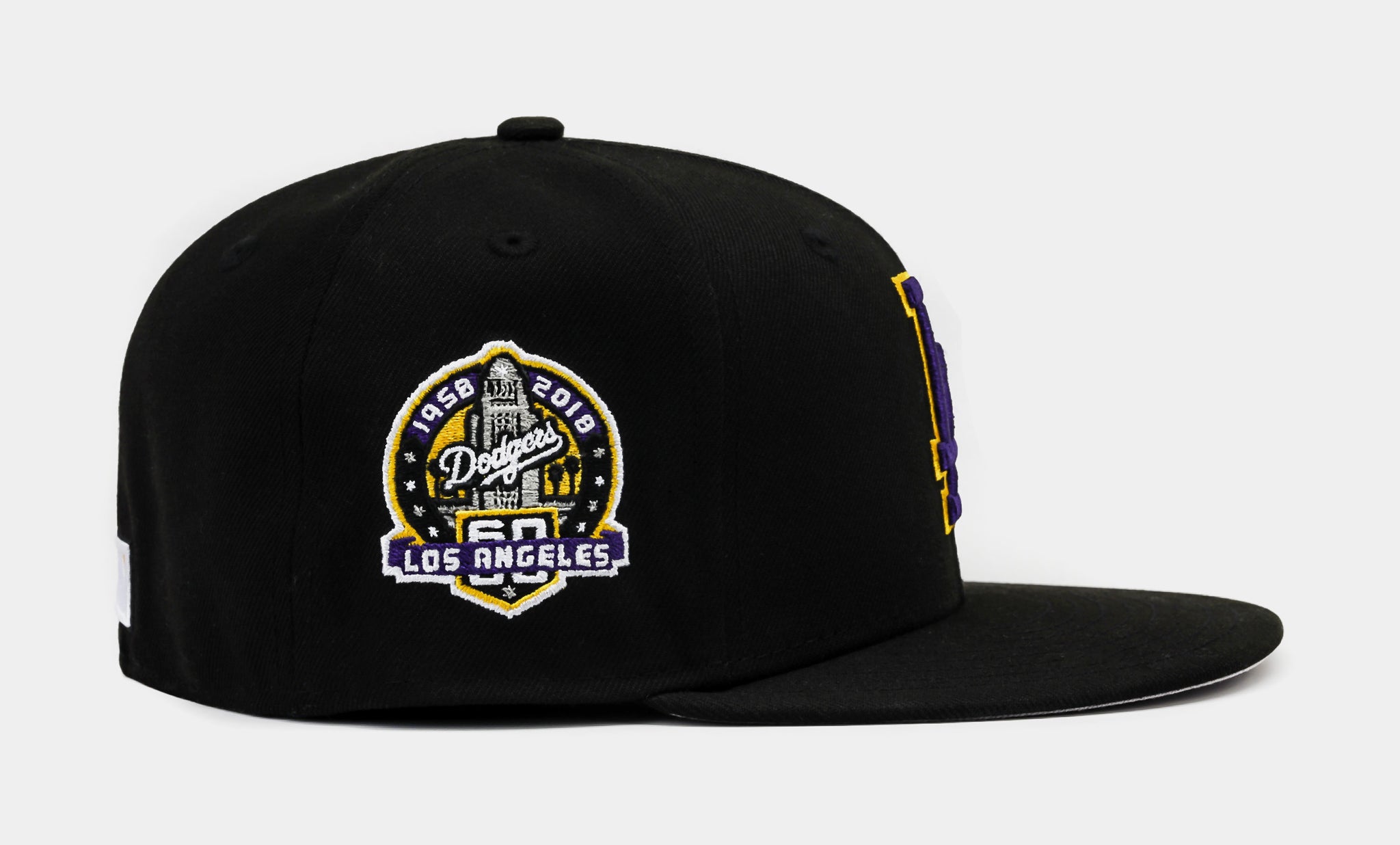 Shoe Palace Exclusive Los Angeles Dodgers Hollywood Nights 59Fifty Fitted  Mens Hat (Black/Purple/Yellow)