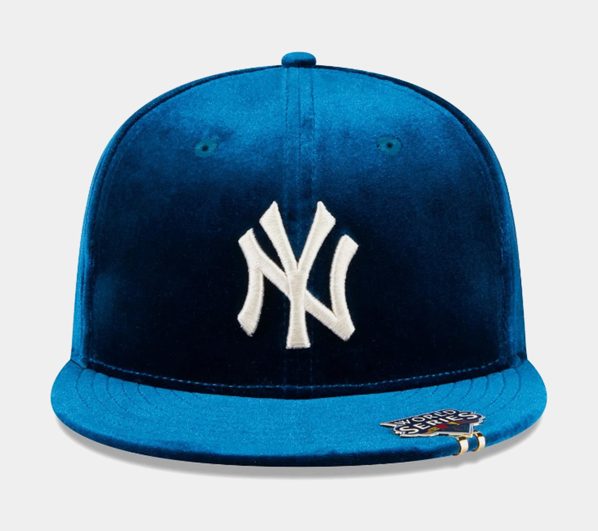 New York Yankees Velvet Visor Clip 59Fifty Fitted Mens Hat (Blue)