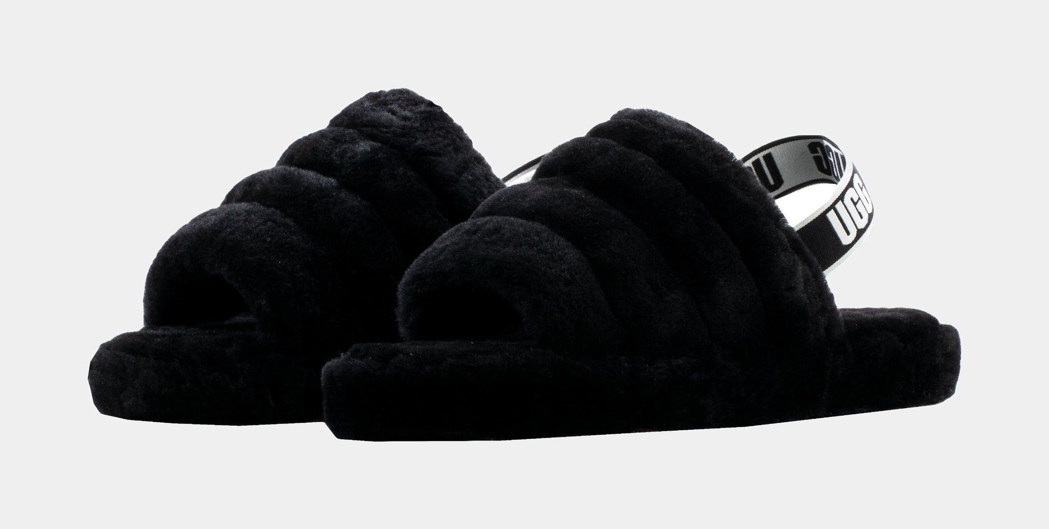 Black fur sale ugg slides