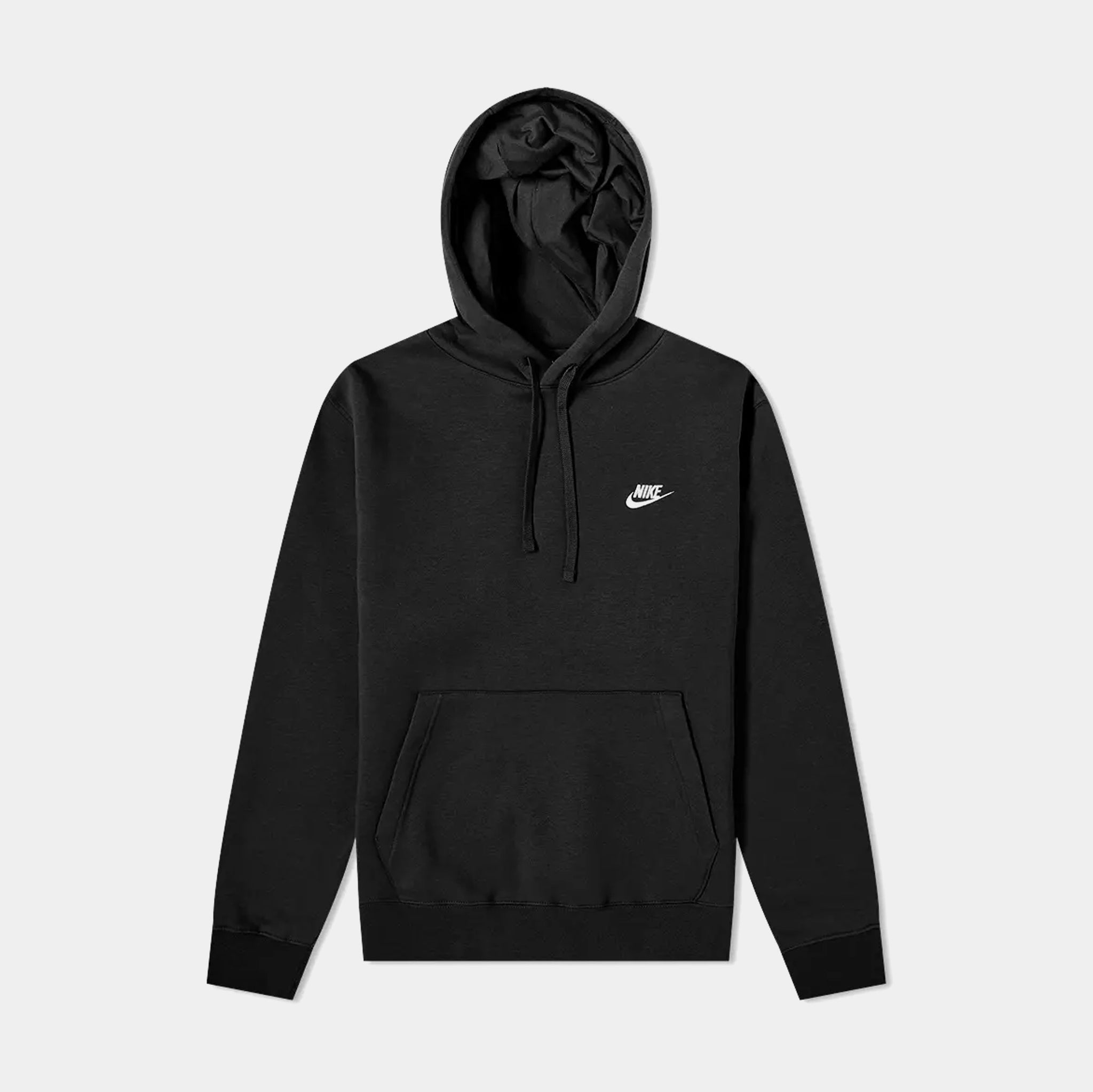 Nike Essentials fleece multi logo hoodie in black