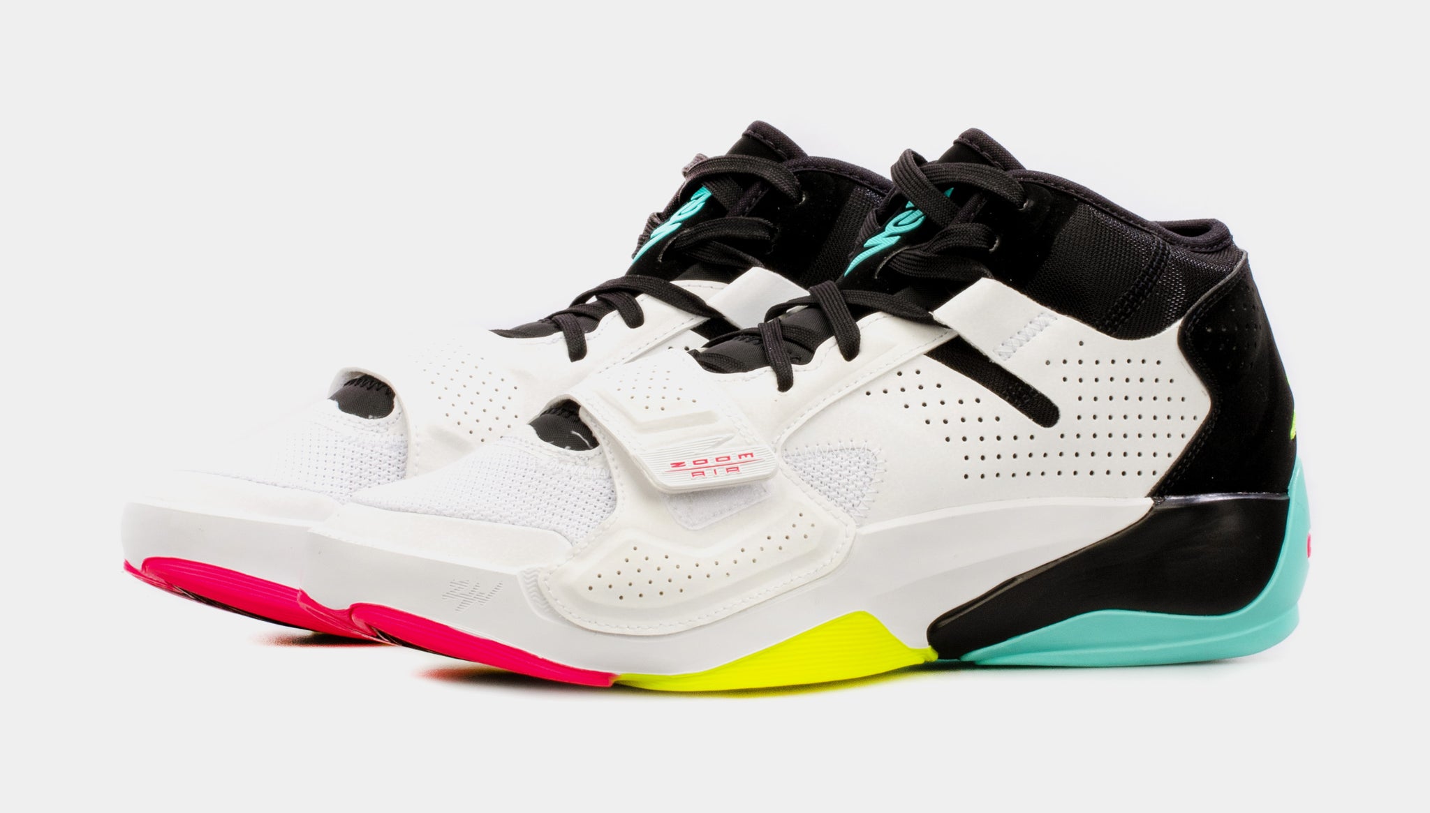 Turquoise pink store and white jordans