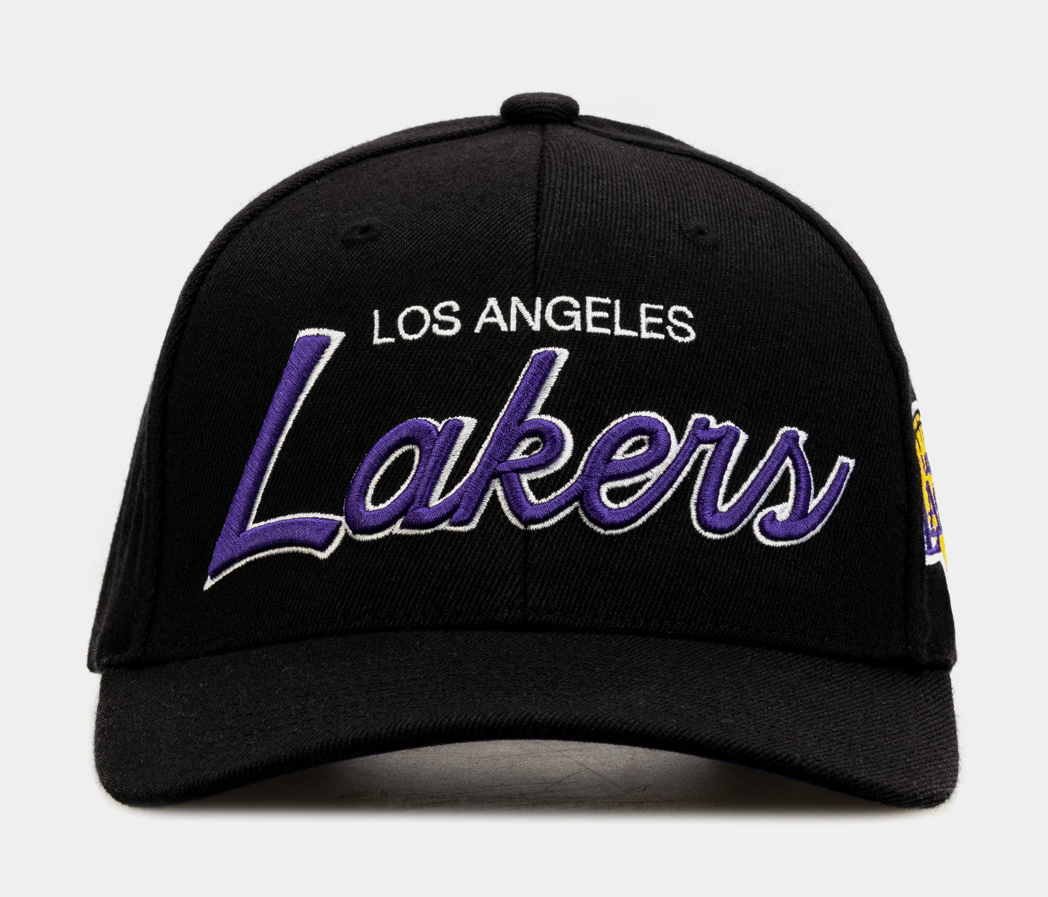 Mitchell & Ness Los Angeles Lakers NBA Foundation Script Black Snapback Hat
