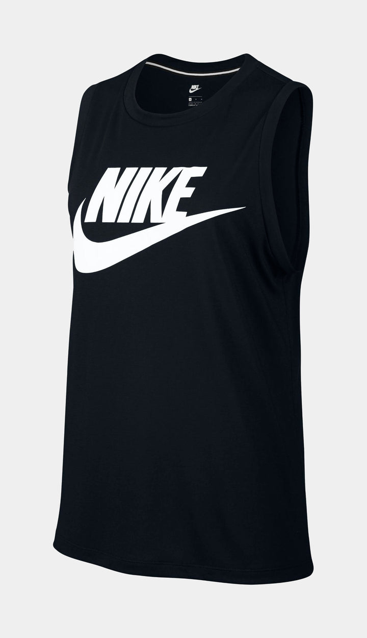Nike Sport Essentials Ribbed Womens Tank Top Black White FB8279