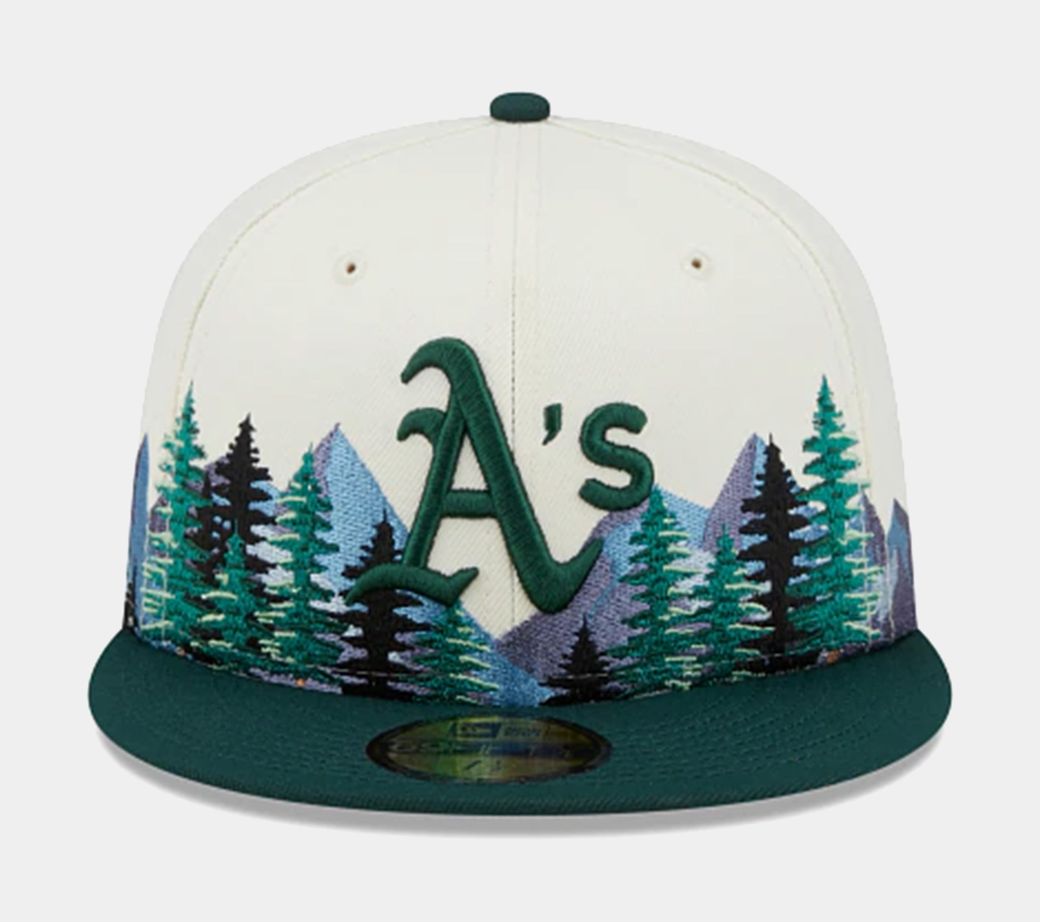 New Era Oakland A's Outdoor 59FIFTY Mens Fitted Hat White Green