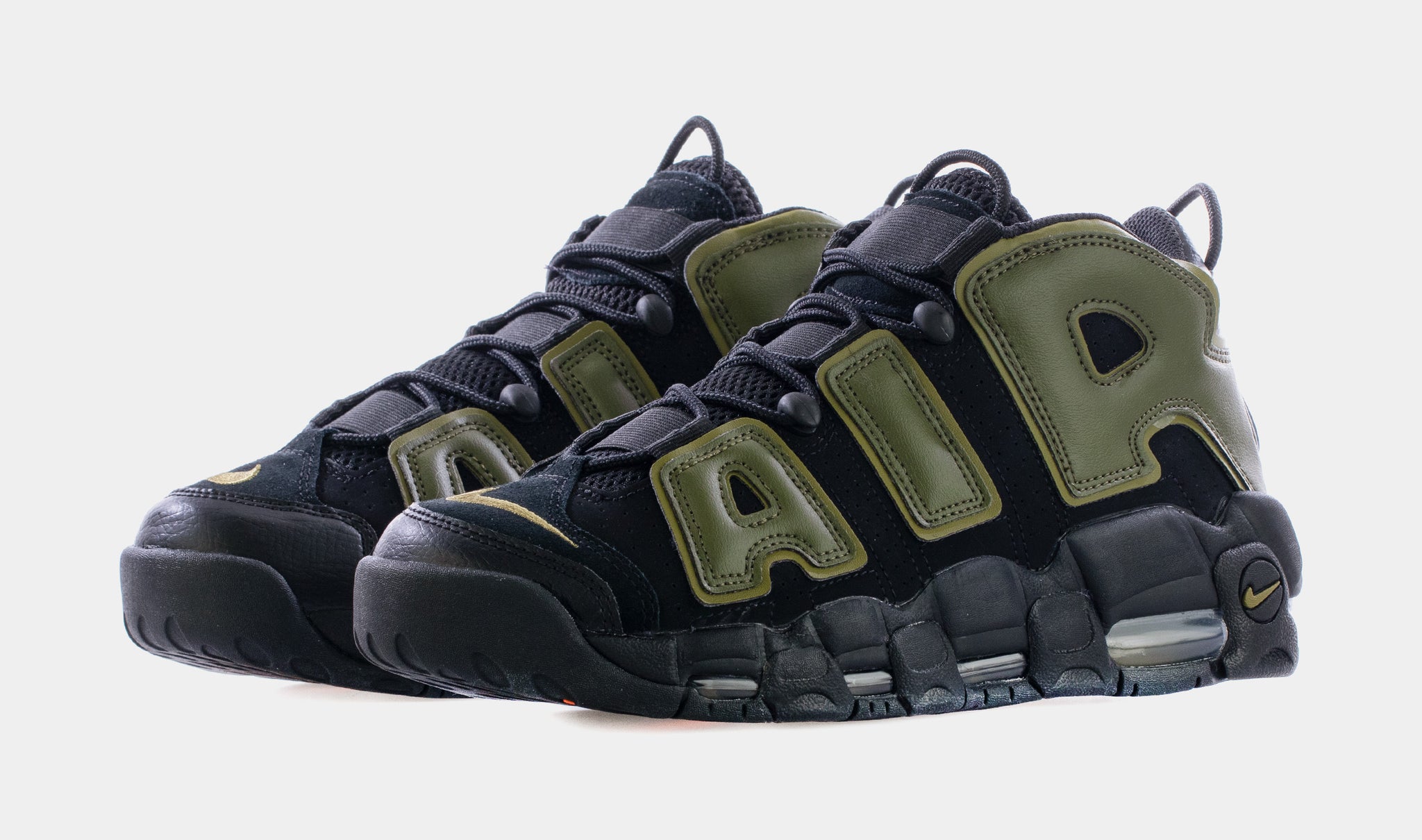 Nike uptempo olive 2025 green and black