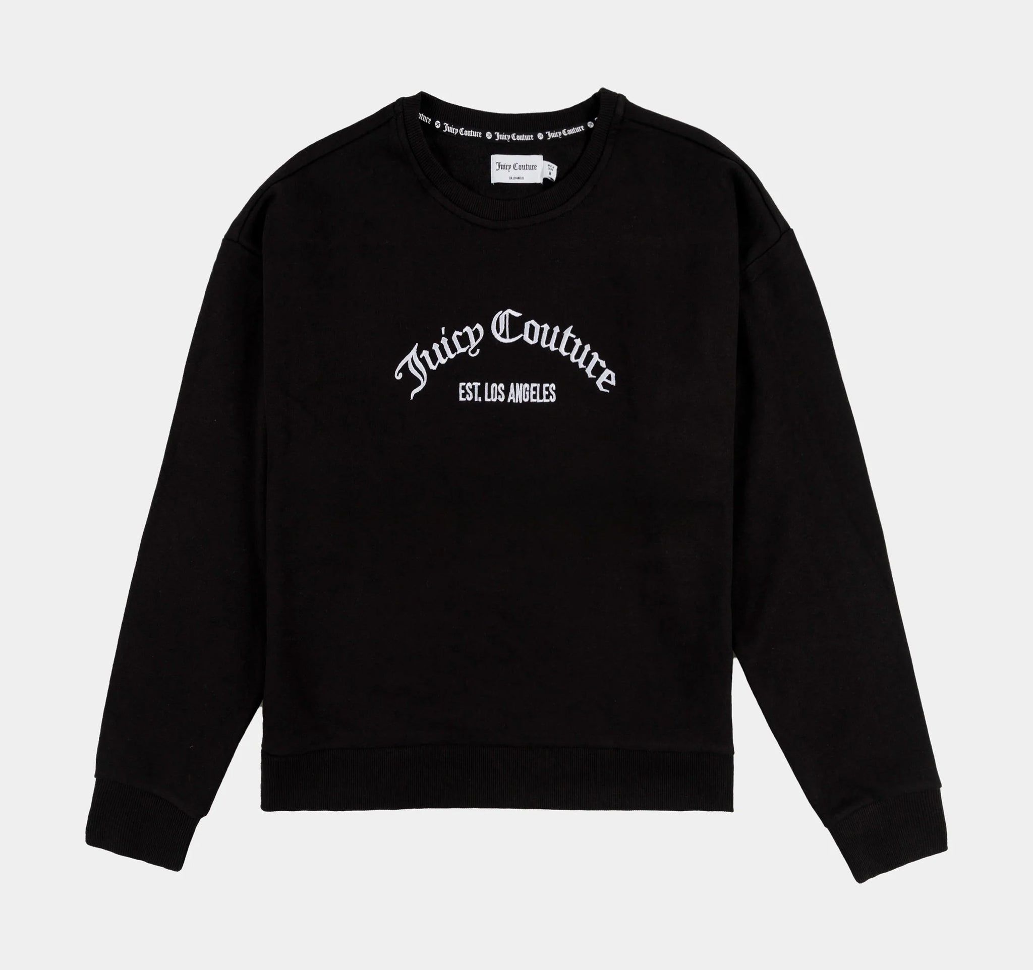 Juicy Couture Embroidered Vintage Pullover Womens Crew Black